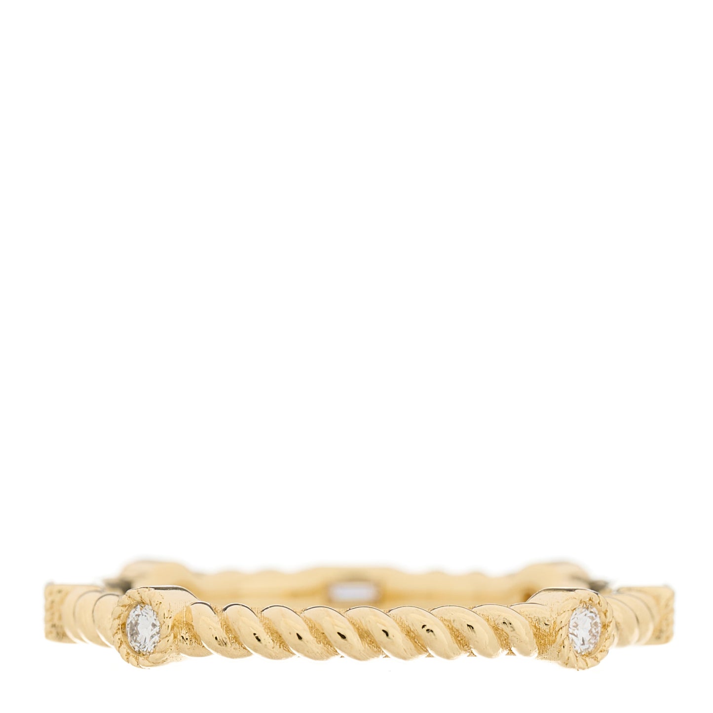 18K Yellow Gold Diamond Rope Band Ring 53 6.25