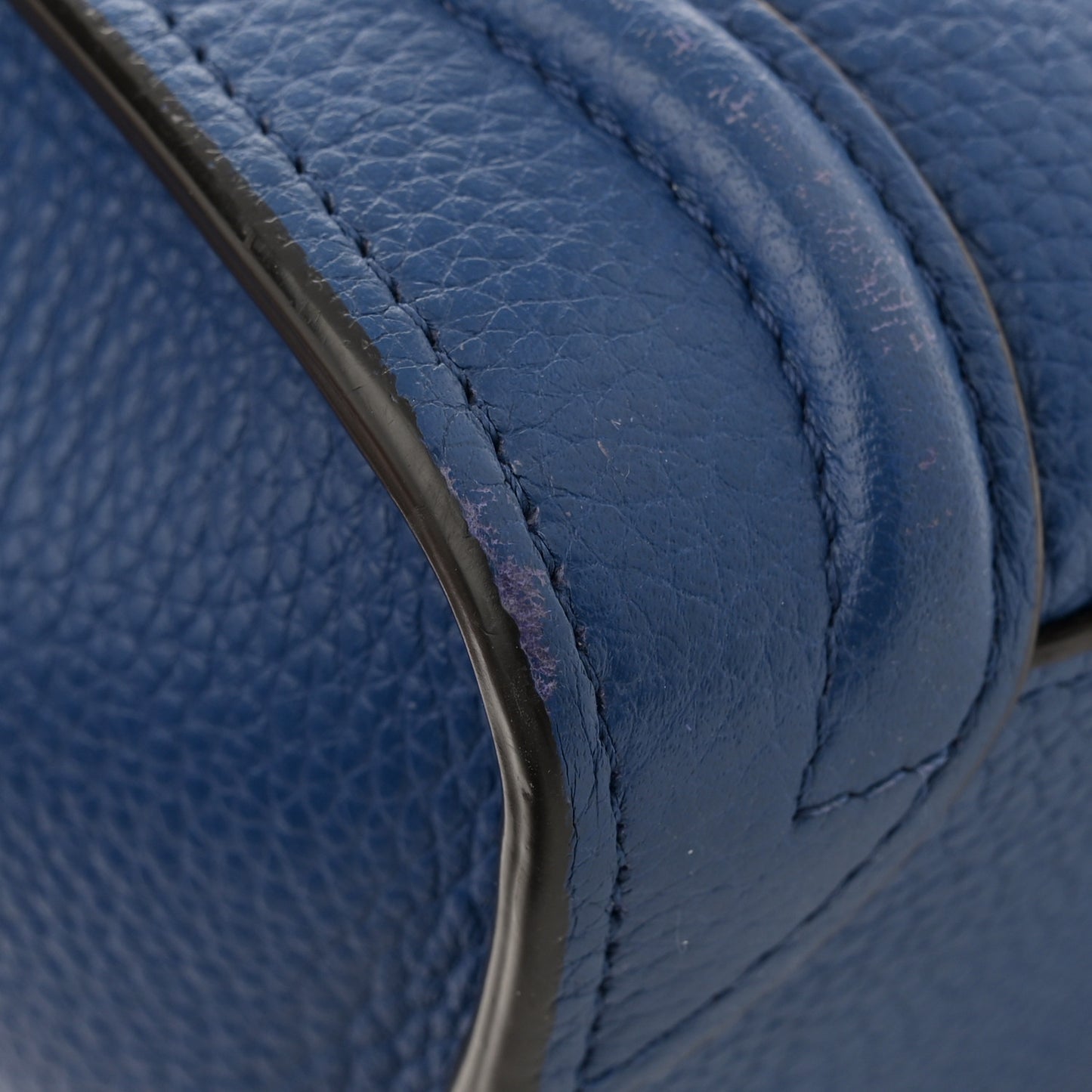 Drummed Calfskin Nano Luggage Indigo