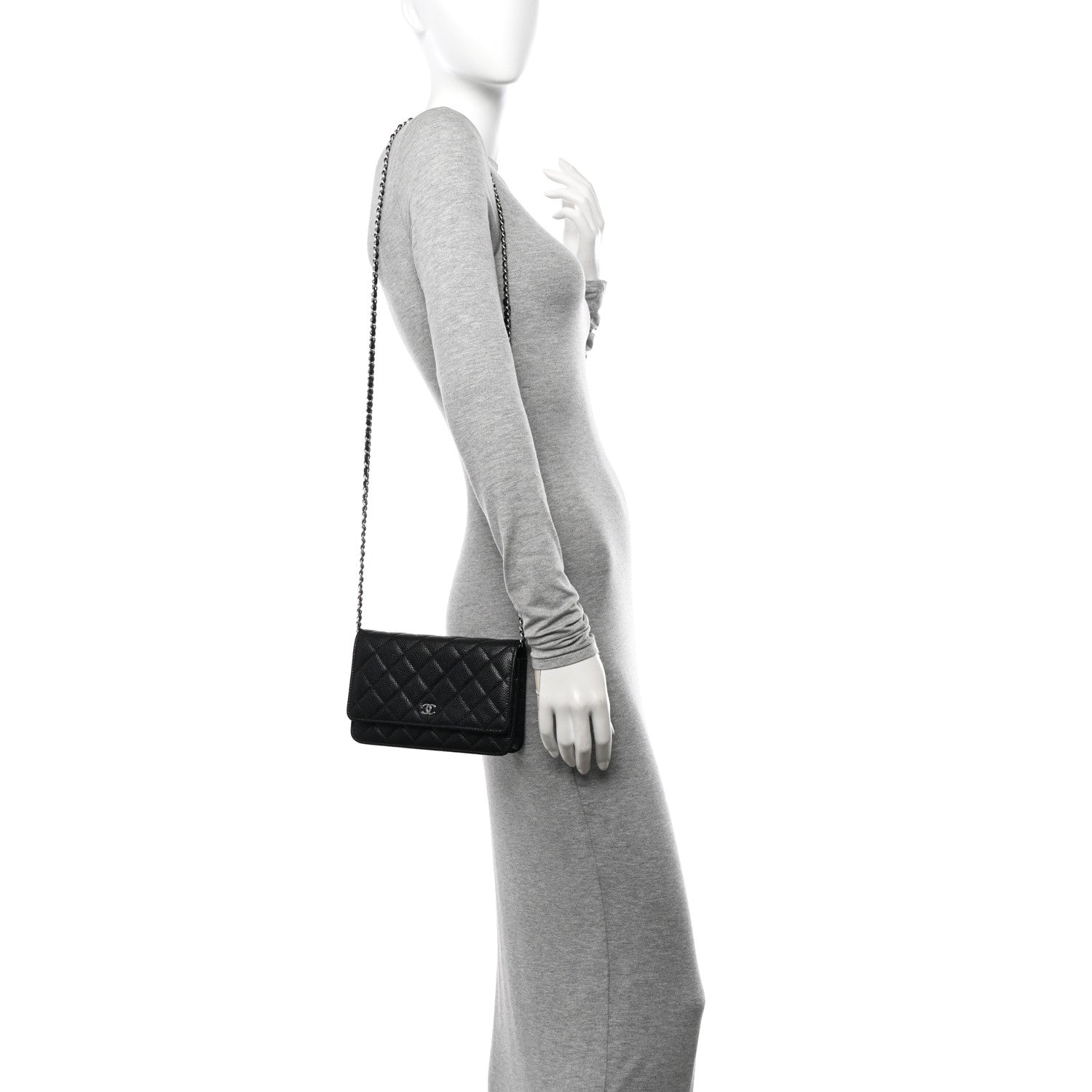 Chanel Caviar Quilted Wallet on Chain WOC Black 2 of 11