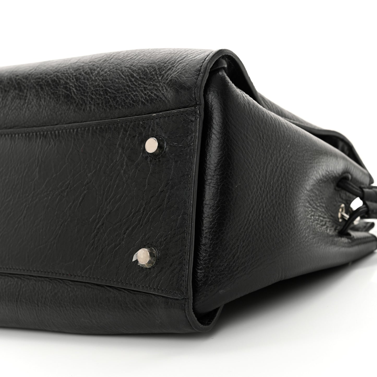 High Shine Calfskin Iris Tote Black