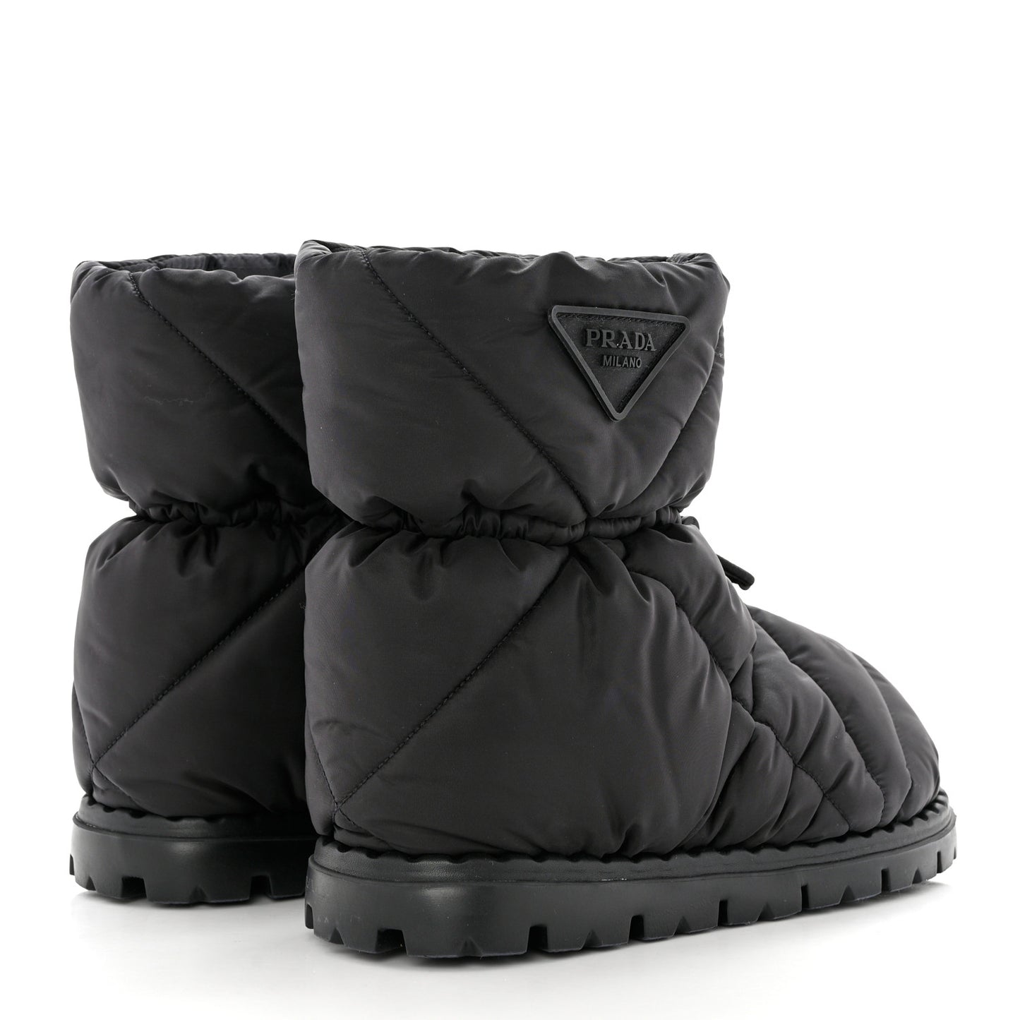Re-Nylon Piuma Triangle Logo Padded Drawcord 20mm Snow Boots 36 Black