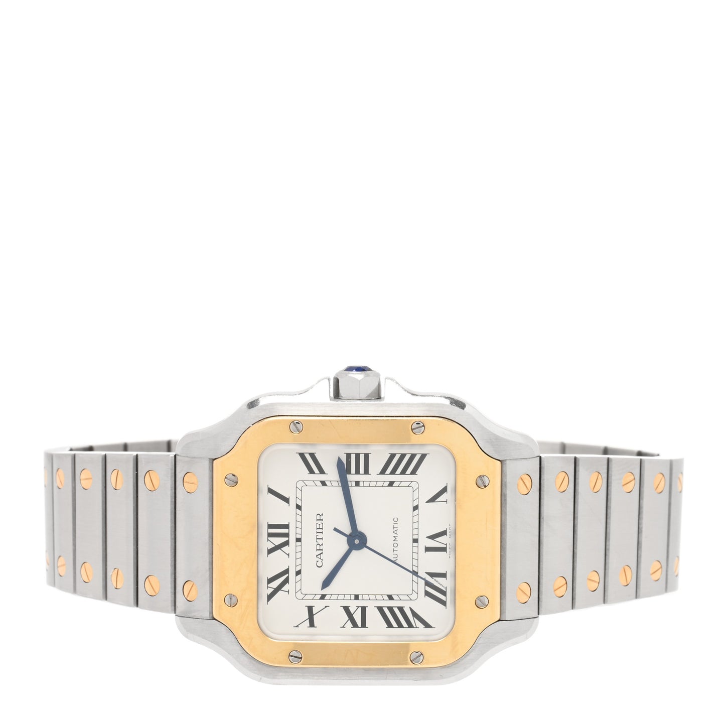 Stainless Steel 18K Yellow Gold 35mm Santos de Cartier Automatic Watch