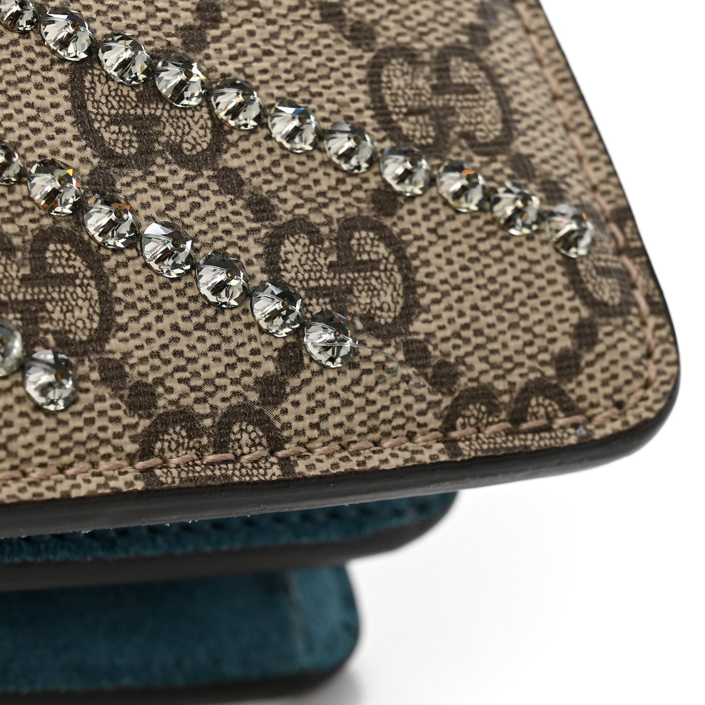 GG Supreme Monogram Angry Cat Embroidered Medium Dionysus Shoulder Bag Beige Ultramarine