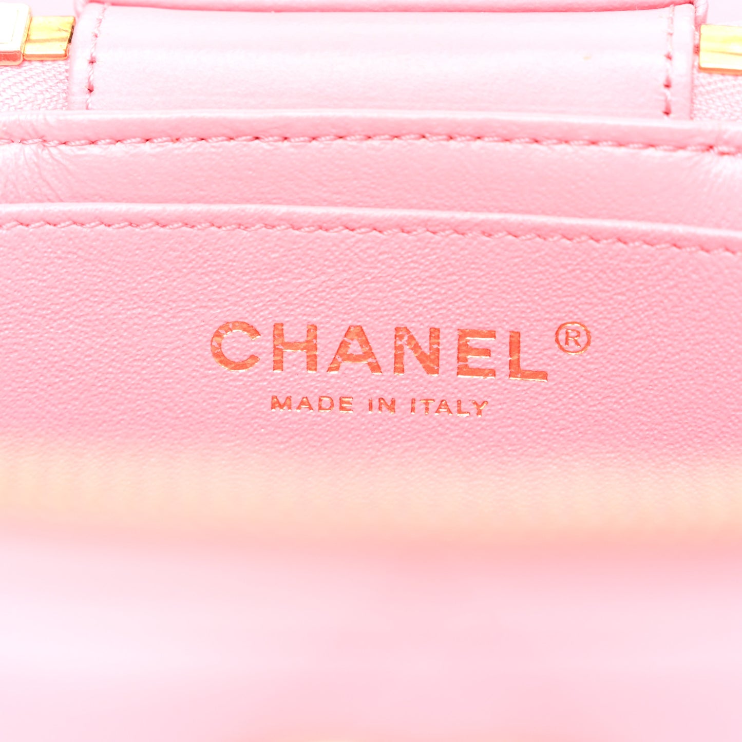 Lambskin Quilted Trendy Vanity Case Pink