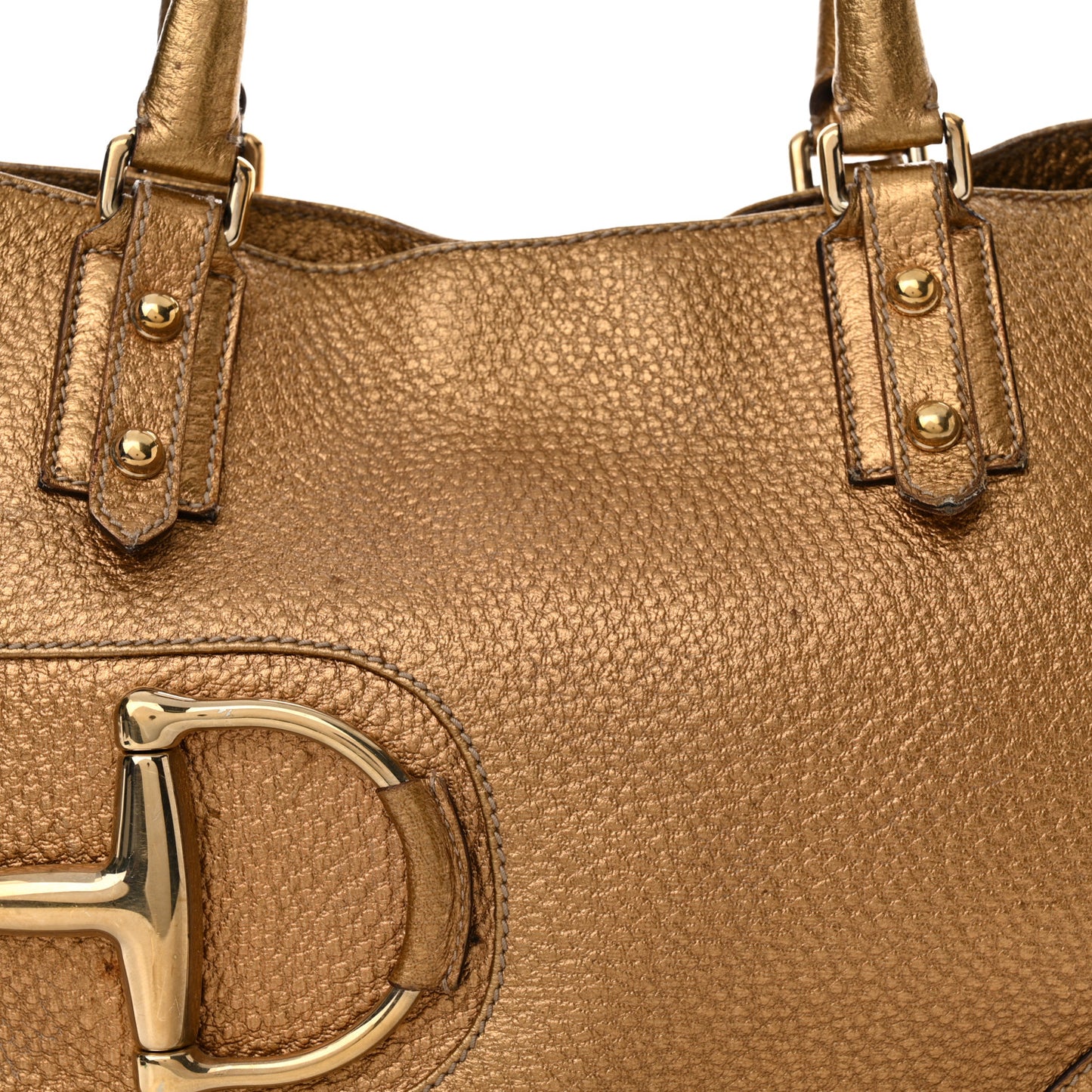 Metallic Calfskin Medium Hasler Tote Bronze