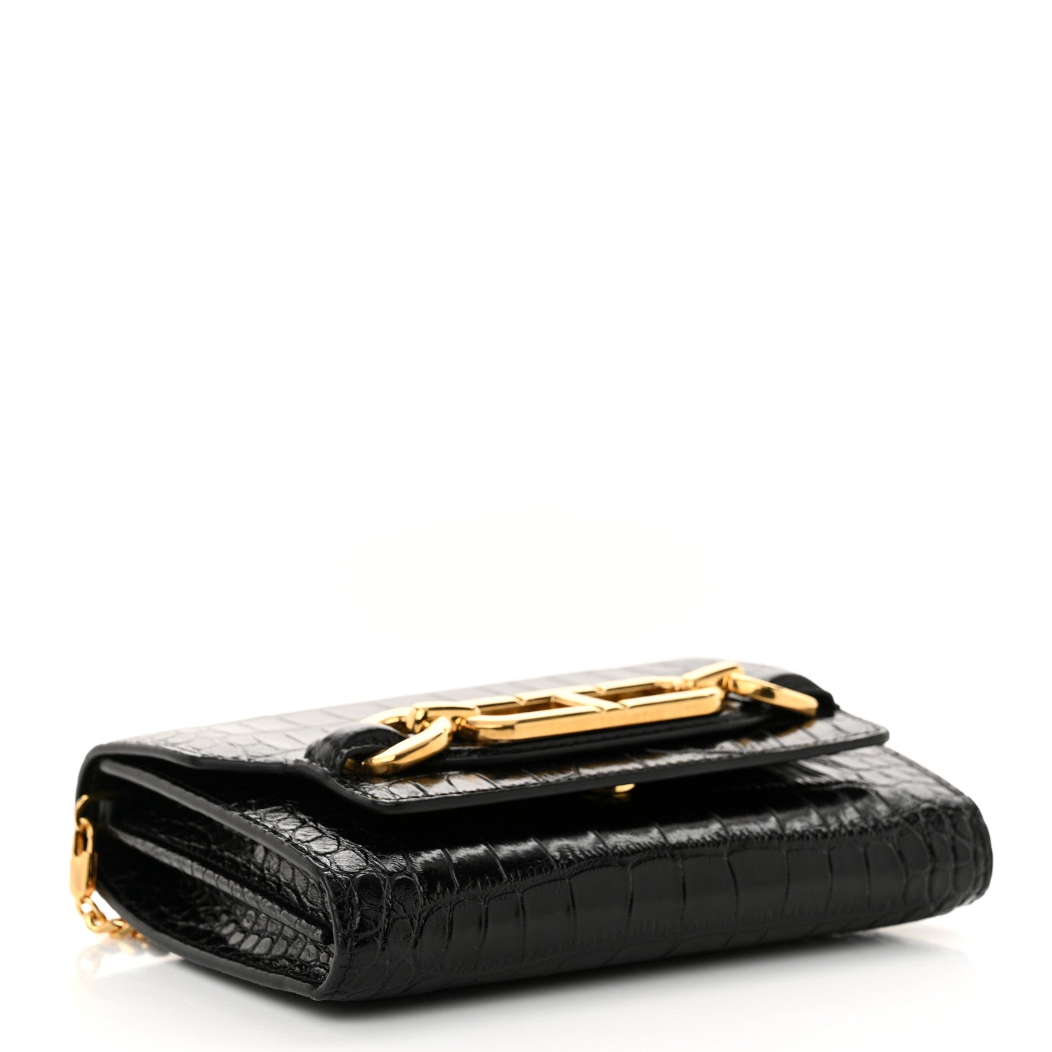 Tom Ford Calfskin Crocodile Embossed Mini Whitney Shoulder Bag Black 4 of 11