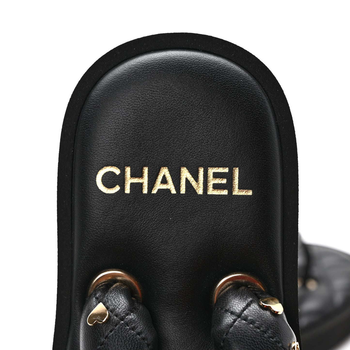 Lambskin Quilted Padded Charms Thong Sandals 37 Black