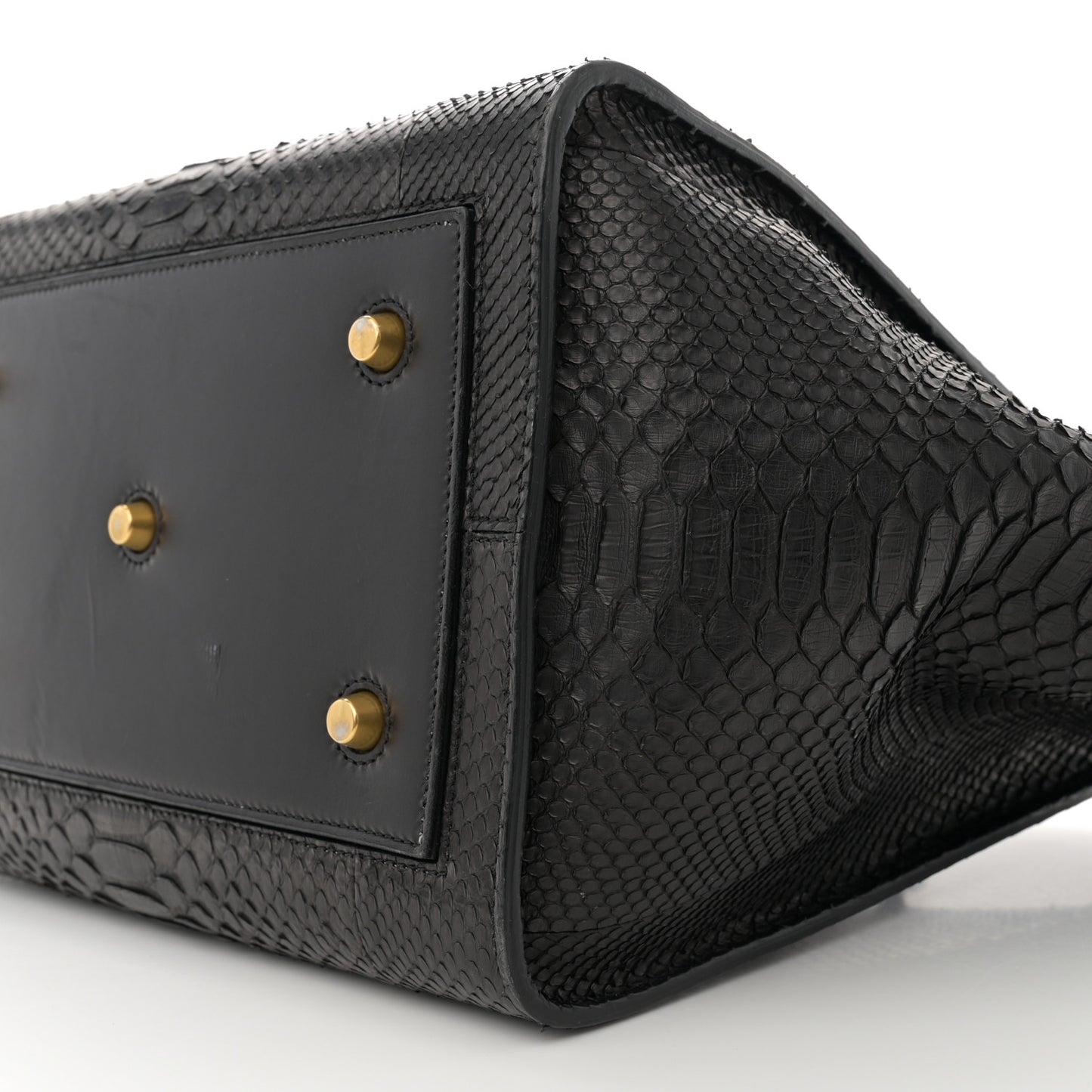 Snakeskin Small Tie Knot Tote Black