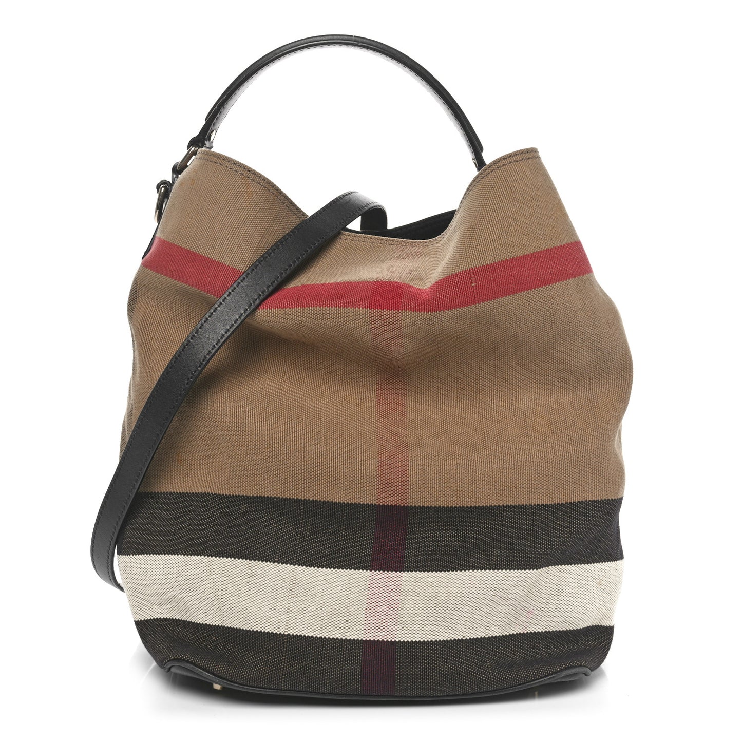 Canvas Mega Check Medium Ashby Hobo Black