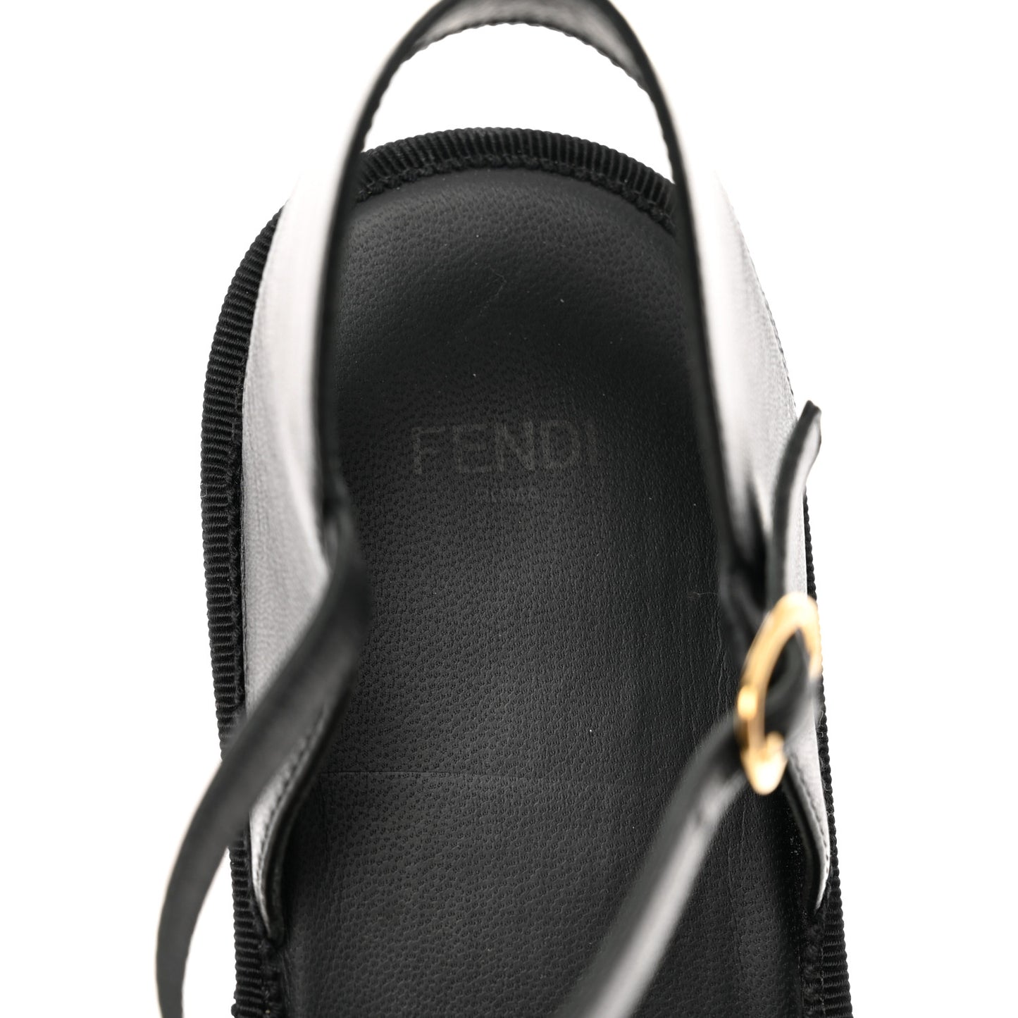 Nappa FF Embossed Espadrille Platform Sandals 39 Black