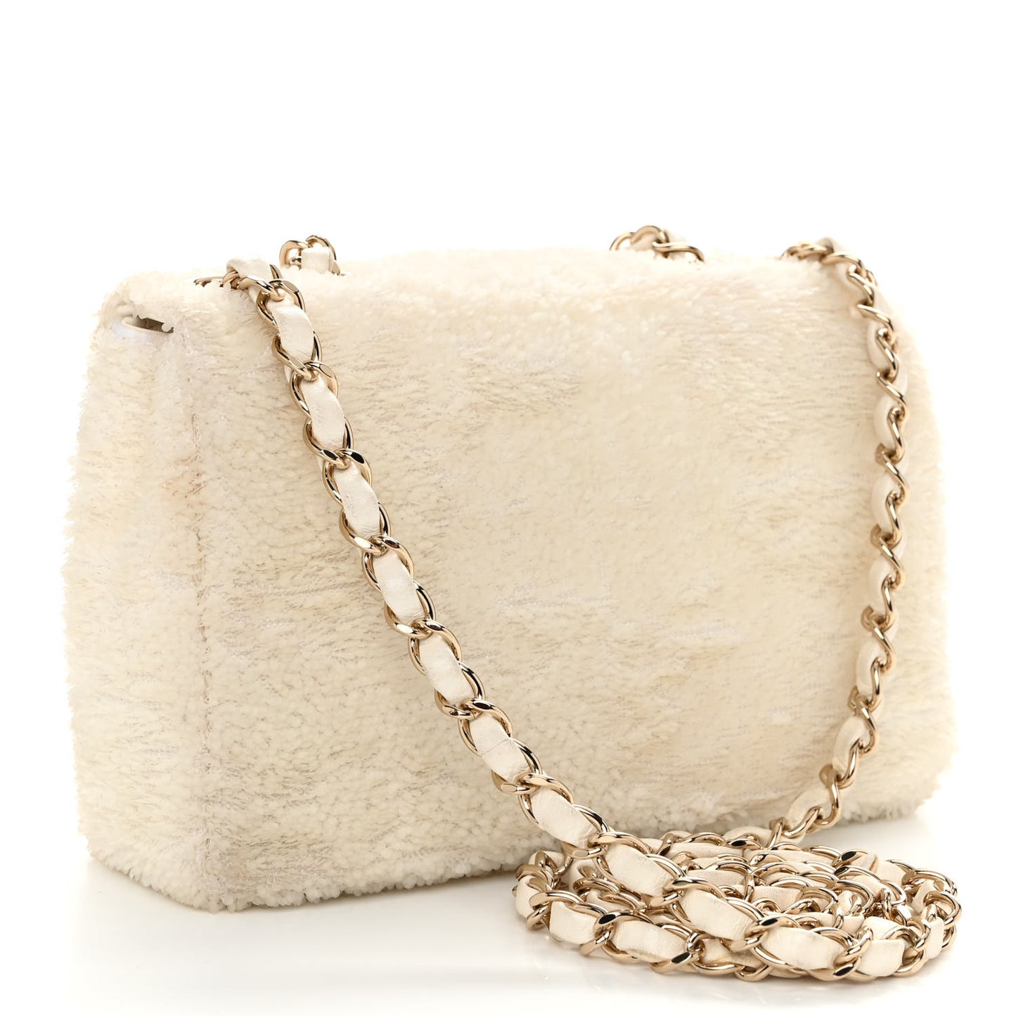 Sequin Mini Rectangular Flap White