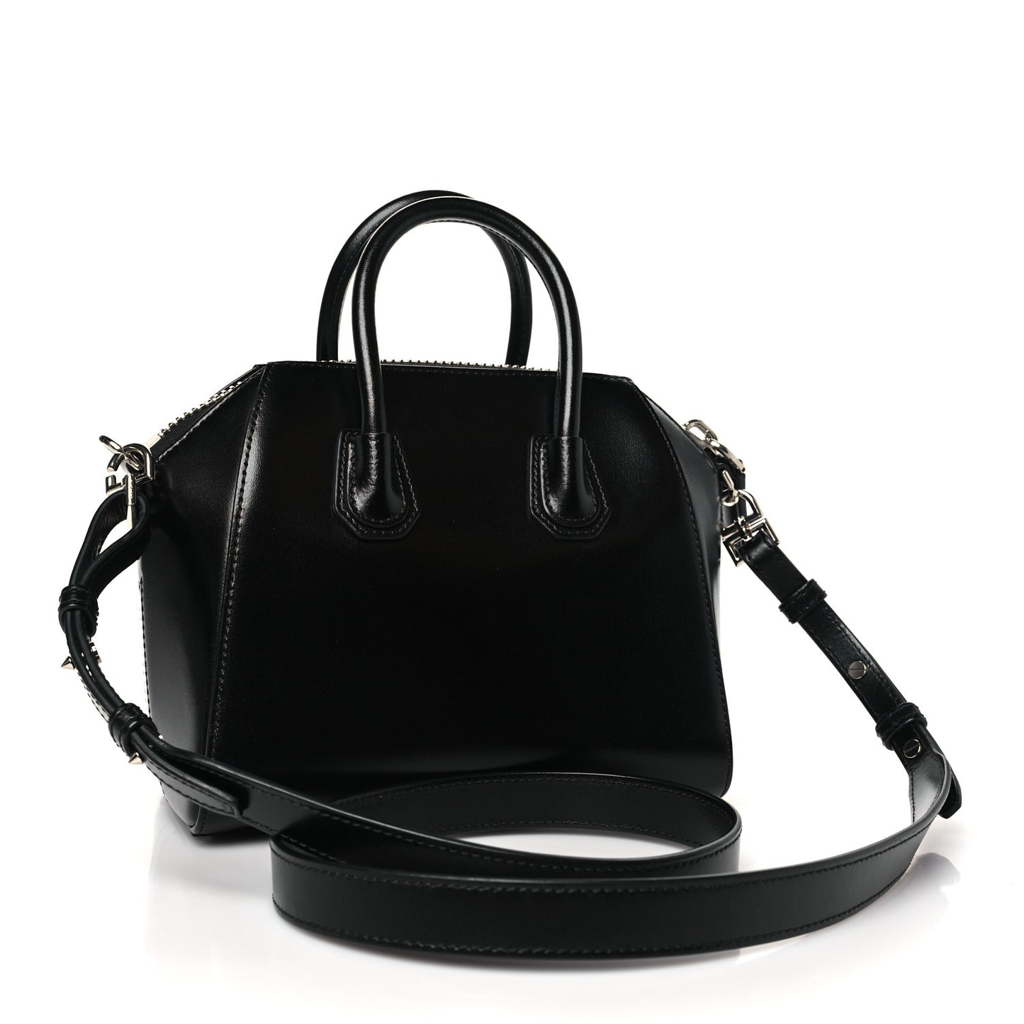 Shiny Lord Calfskin Mini Antigona Black