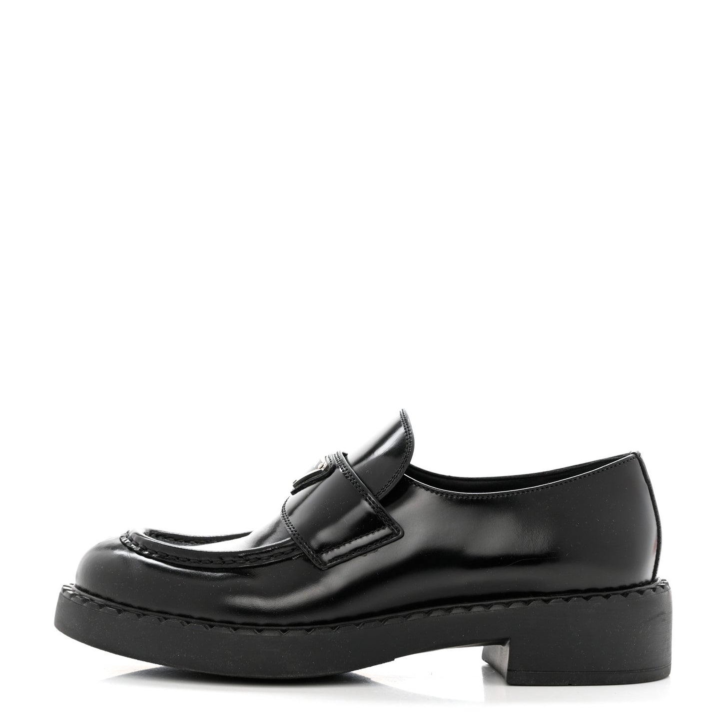 Spazzolato Metal Triangle Logo 50mm Loafers 40 Black