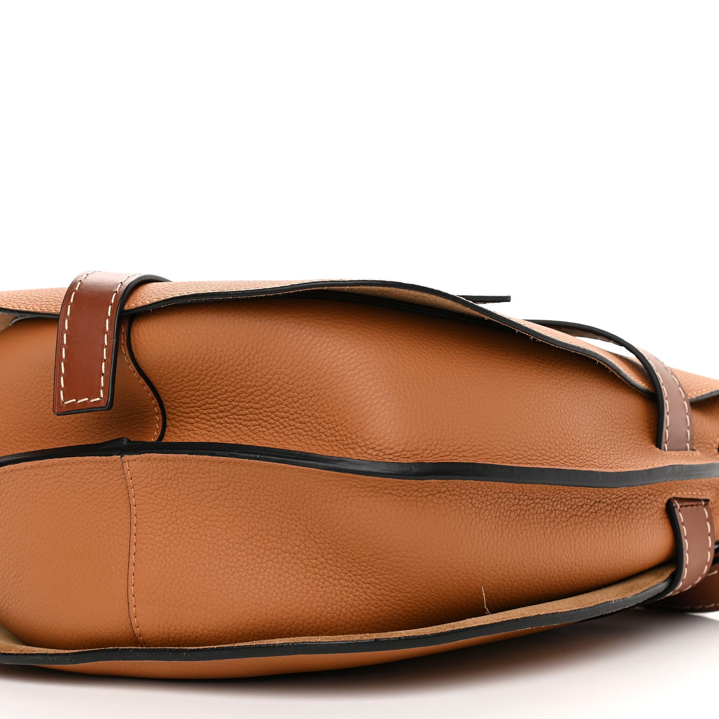 Grained Calfskin Gate Crossbody Bag Caramel Pecan