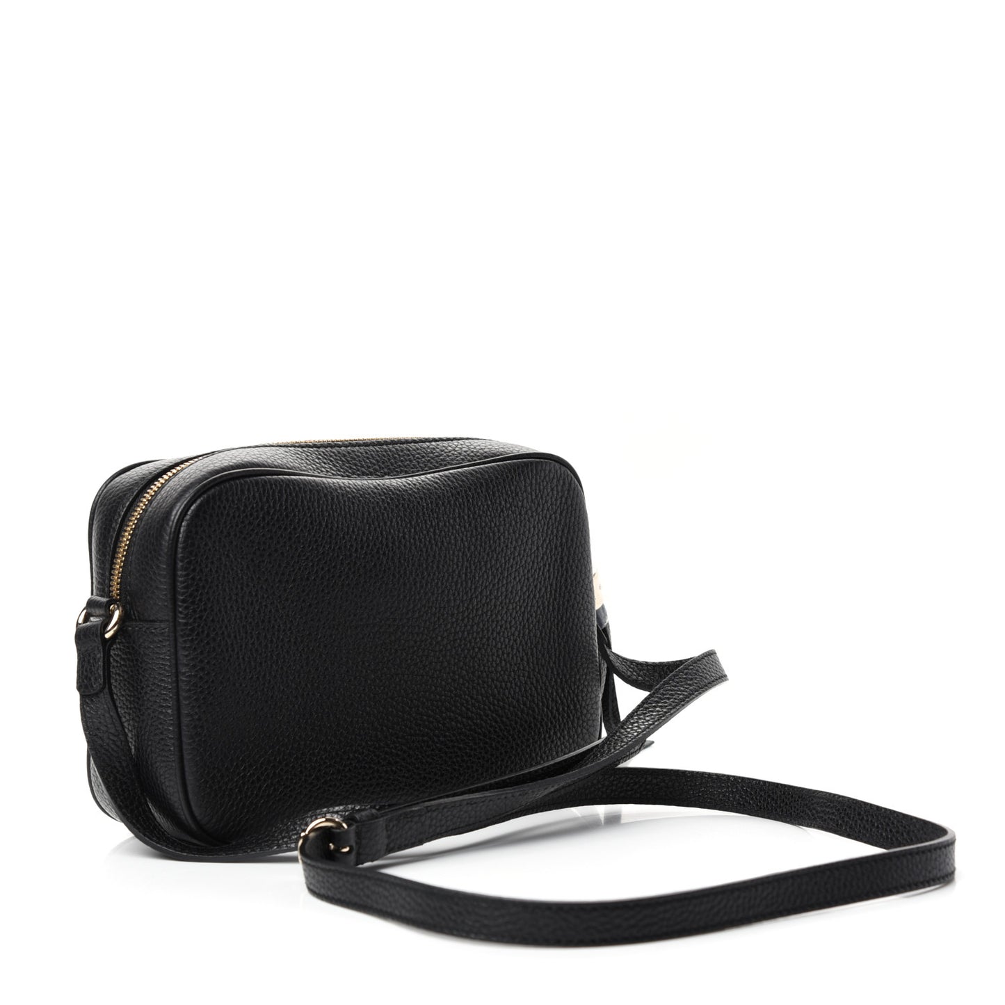 Pebbled Calfskin Small Soho Disco Bag Black