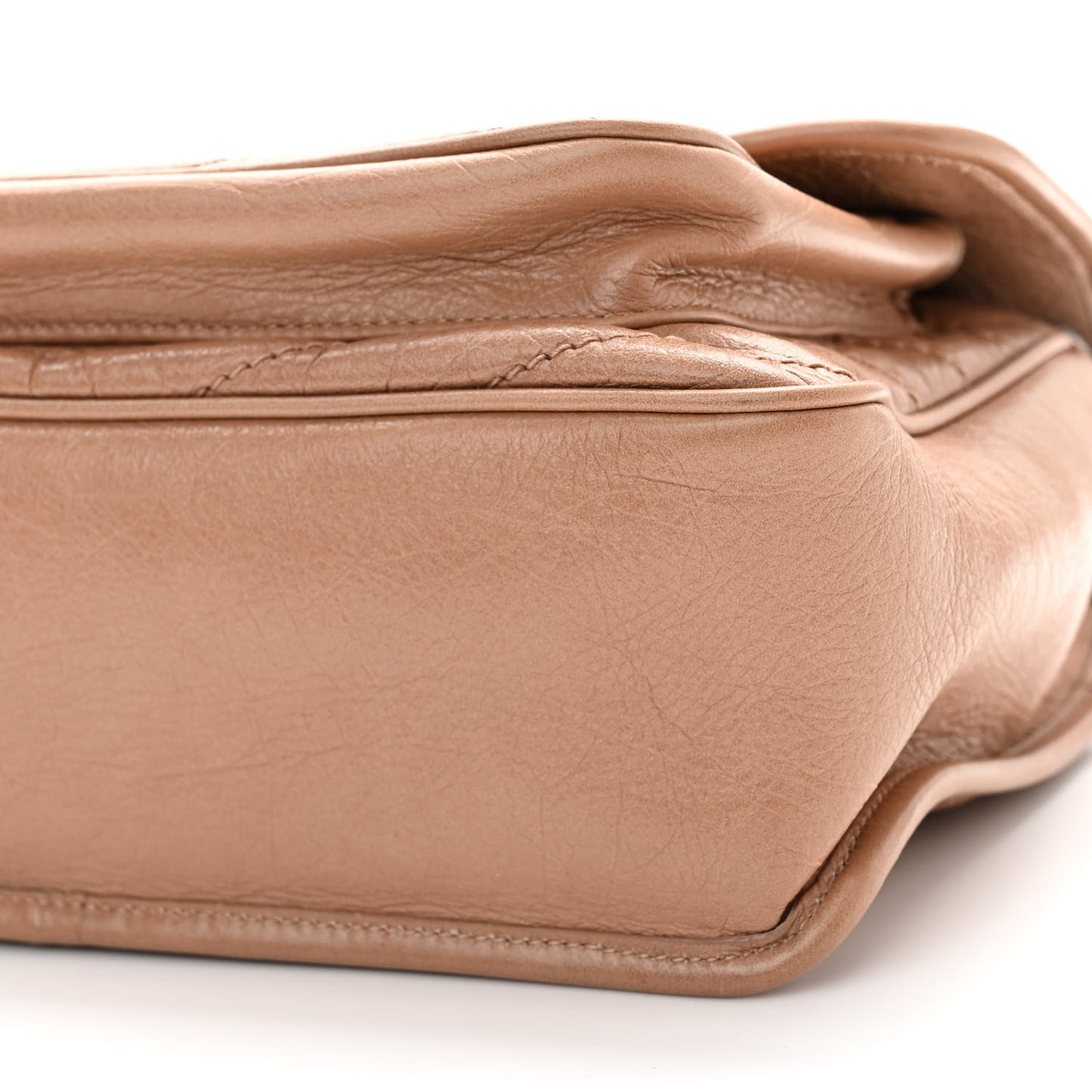 Crinkled Calfskin Matelasse Monogram Medium Niki Chain Satchel Dark Toffee
