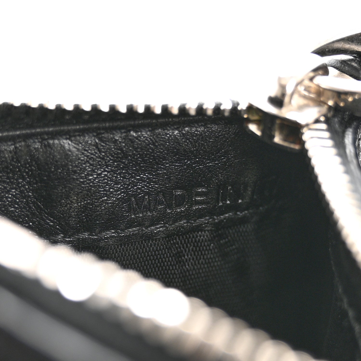 Valentino Garavani Calfskin Skull Logo Coin Case Card Holder Black 6 of 11