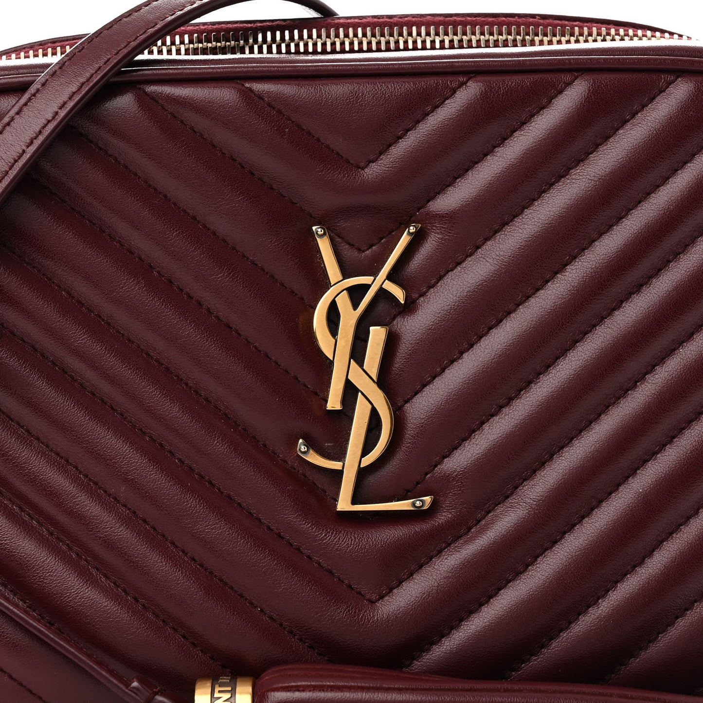 Calfskin Matelasse Monogram Lou Camera Bag Dark Legion Red