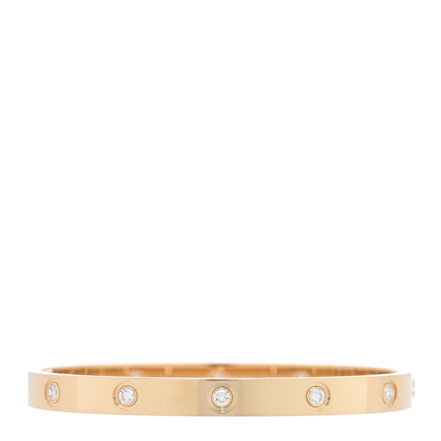 18K Yellow Gold 10 Diamond LOVE Single Screw Bracelet 18
