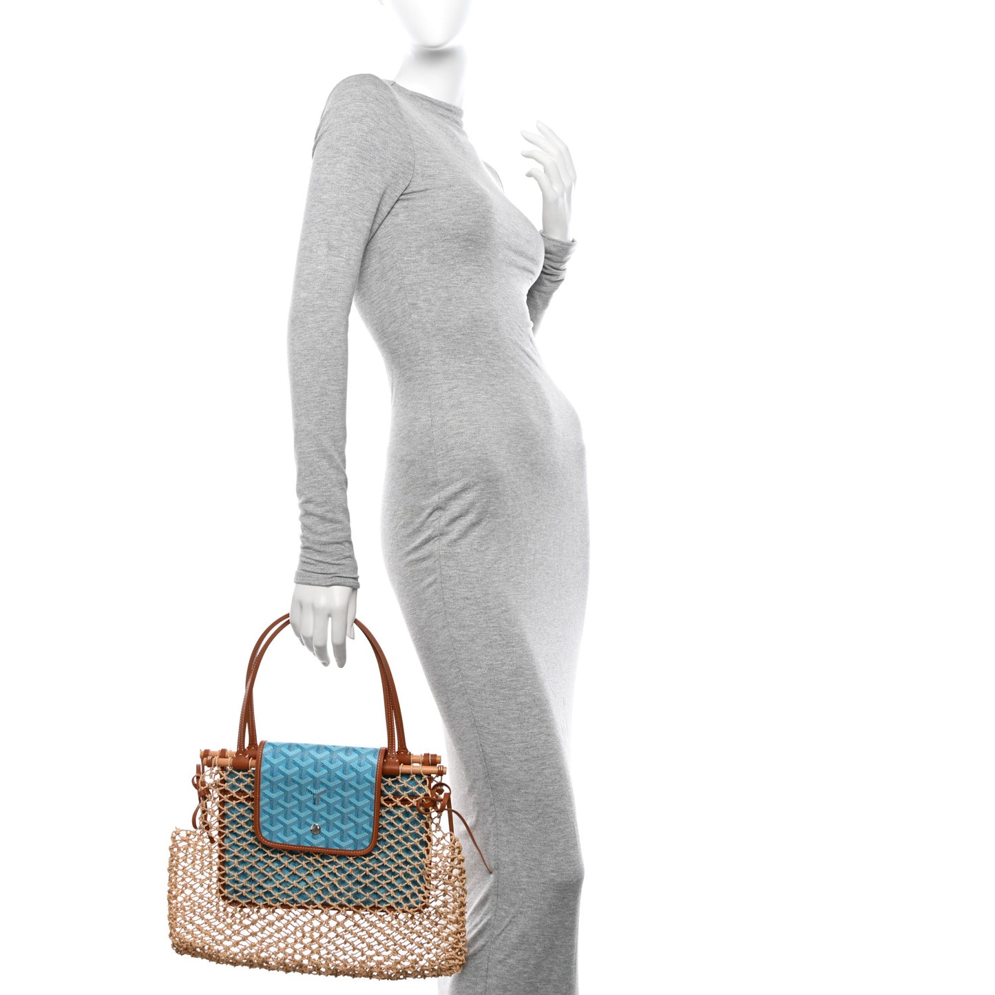 Goyardine Net Aligre Tote Blue