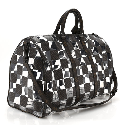 PVC Monogram Chess Keepall Bandouliere 50