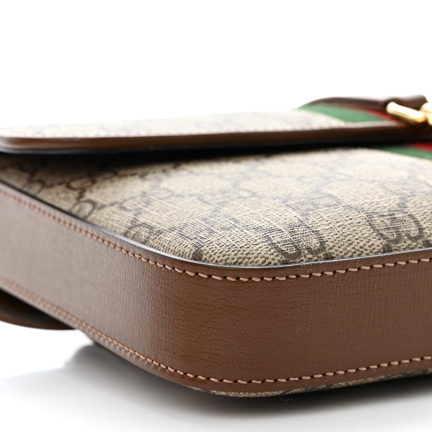 GG Supreme Monogram Azalea Calfskin Web Jackie 1961 Belt Bag 80 32 Beige Ebony Brown Sugar