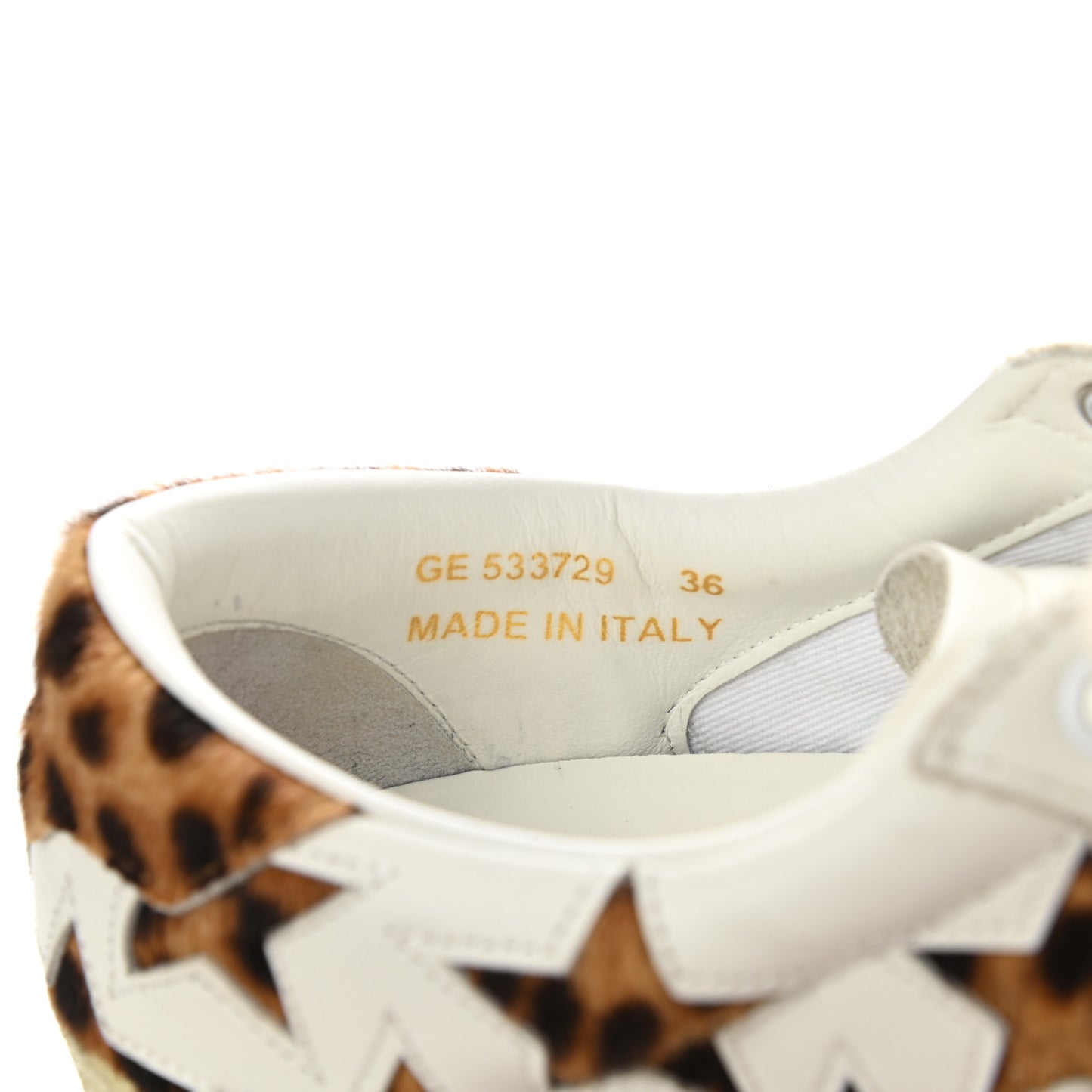 Calfskin Pony Hair Star Court Sneakers 36 White