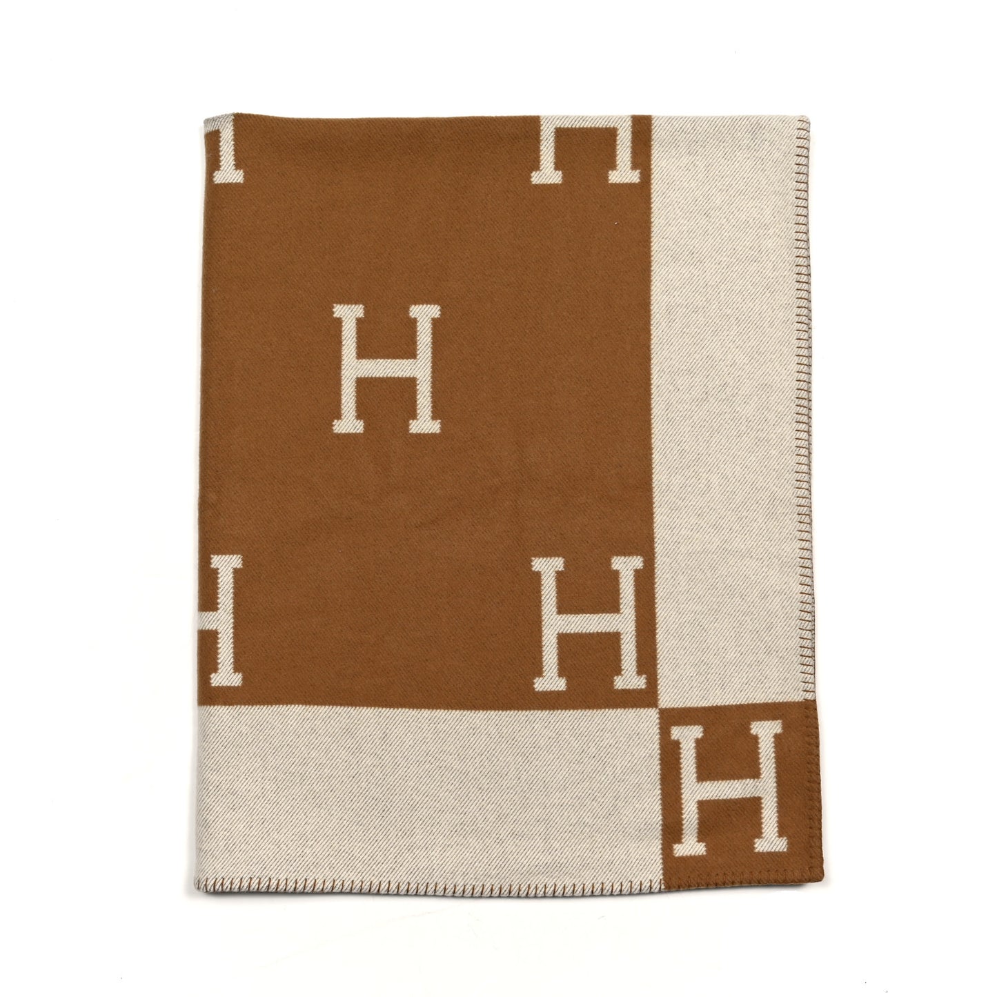 Wool Cashmere Avalon Blanket Ecru Camel