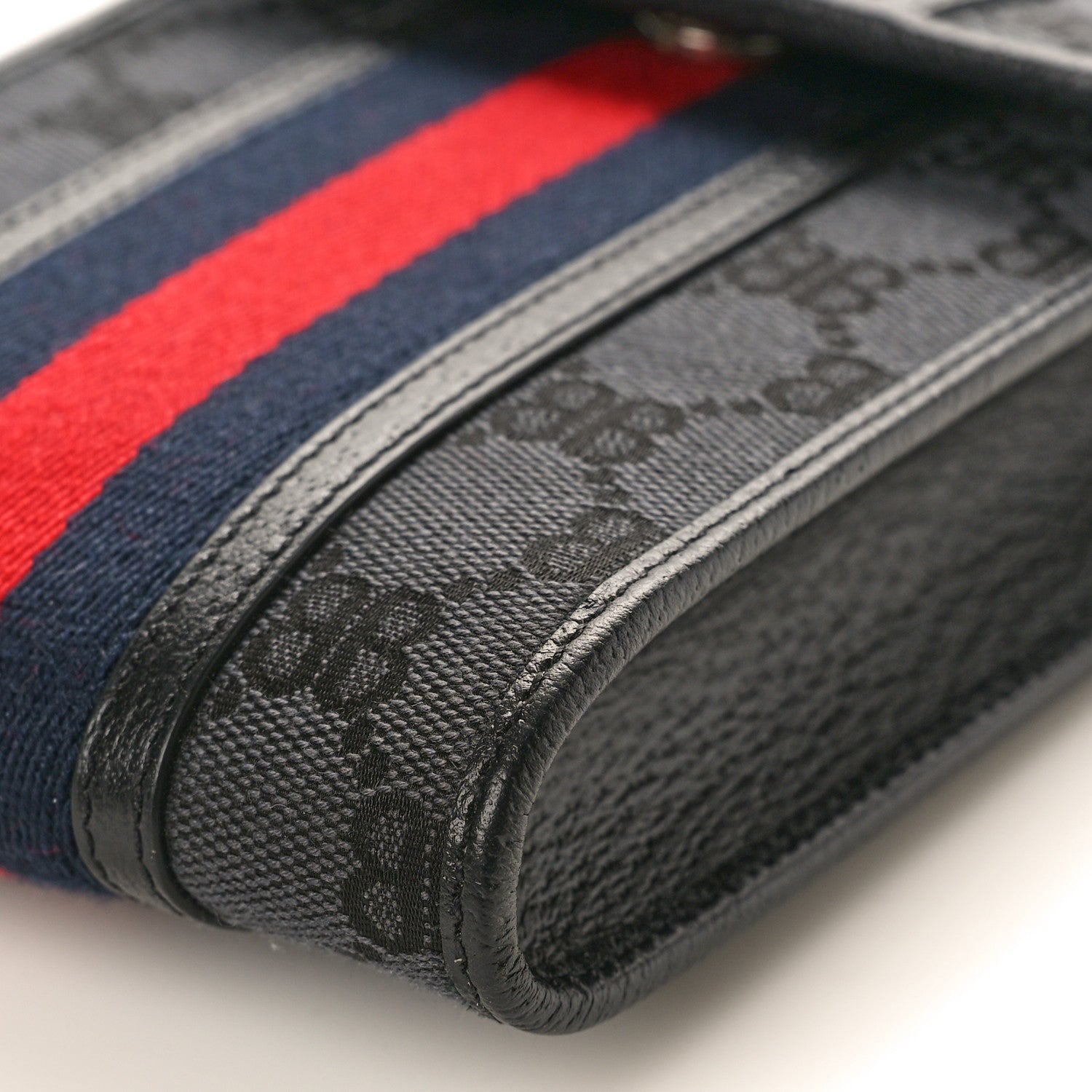 Gucci X BALENCIAGA BB Monogram Web Ophidia Phone Crossbody Bag Black 10 of 10