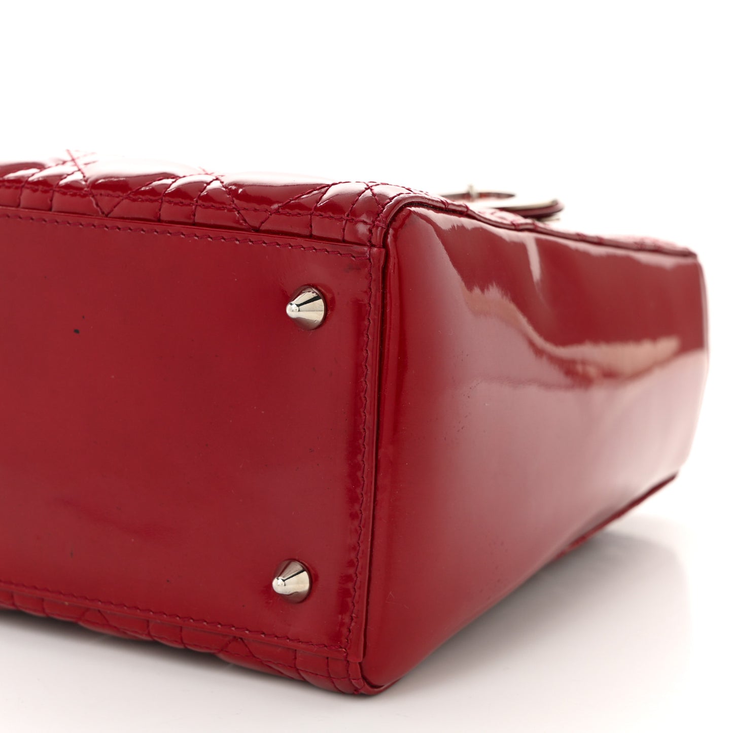 Patent Cannage Medium Lady Dior Red