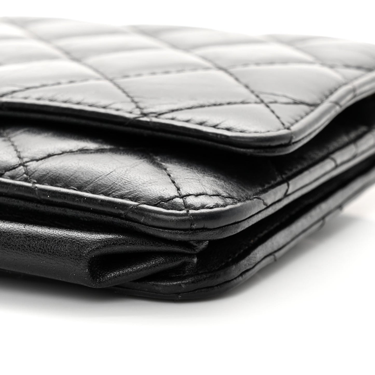 Aged Calfskin Quilted Reissue Wallet On Chain WOC Black