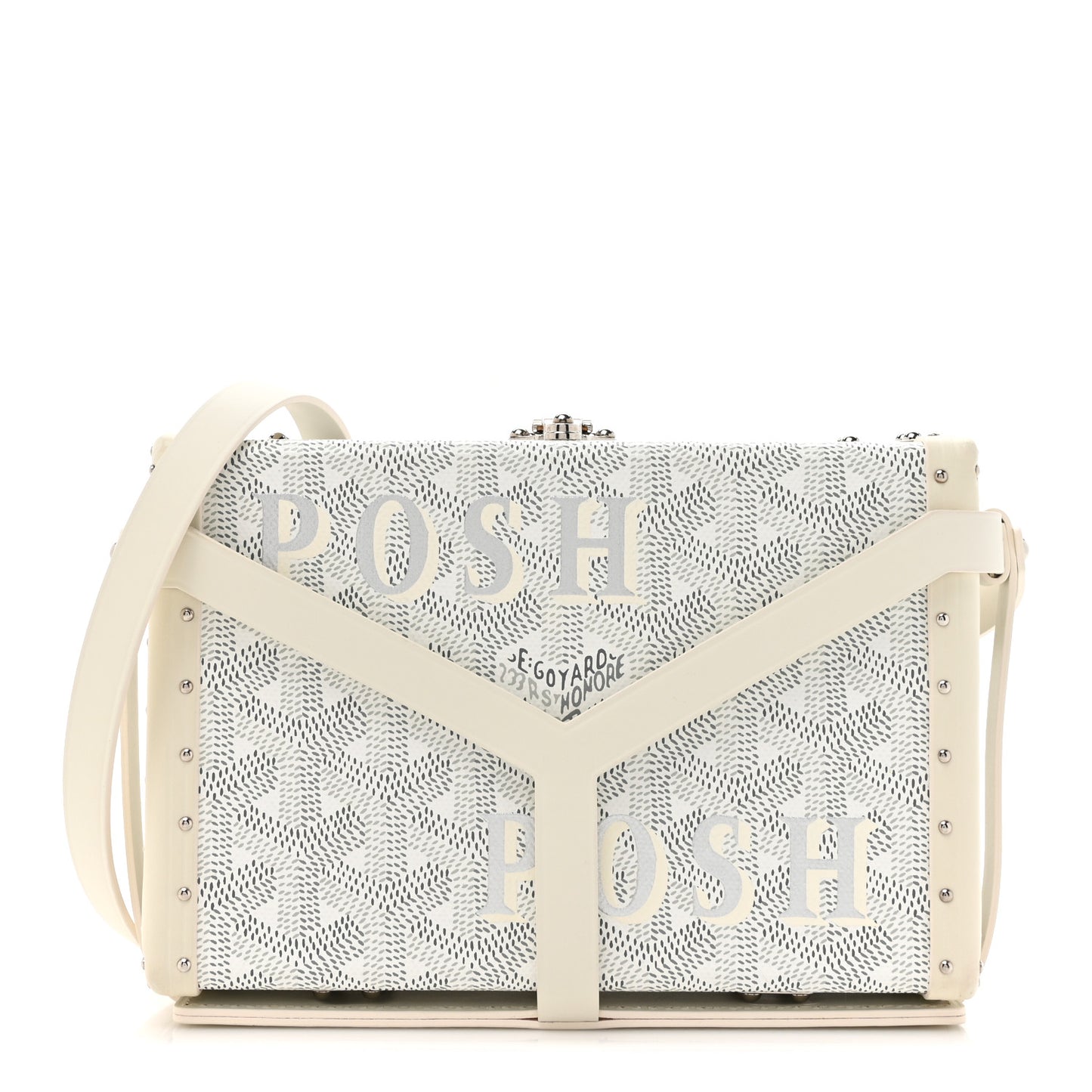 Goyardine Minaudiere Trunk Bag White