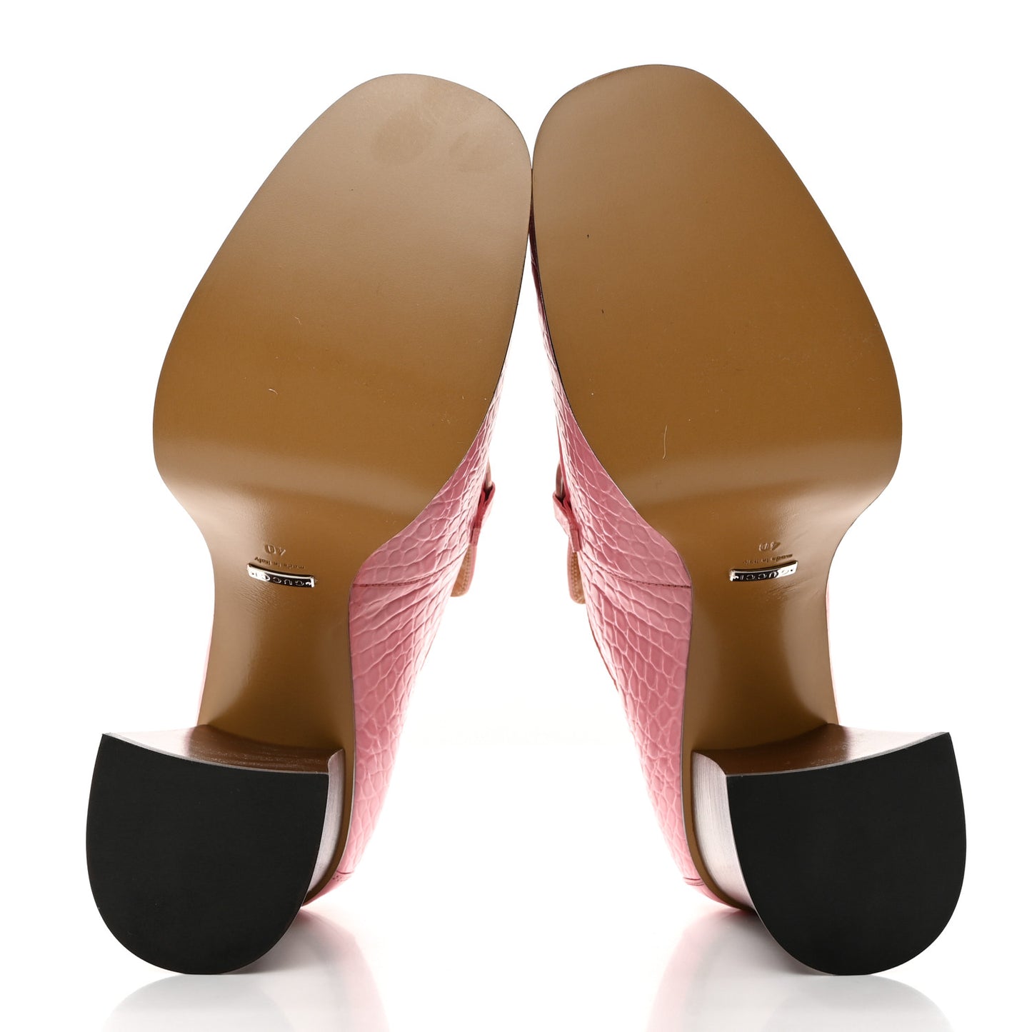 Croco Calf Lux Granada Kid Horsebit Platform Loafers 40 Butterfly Pink