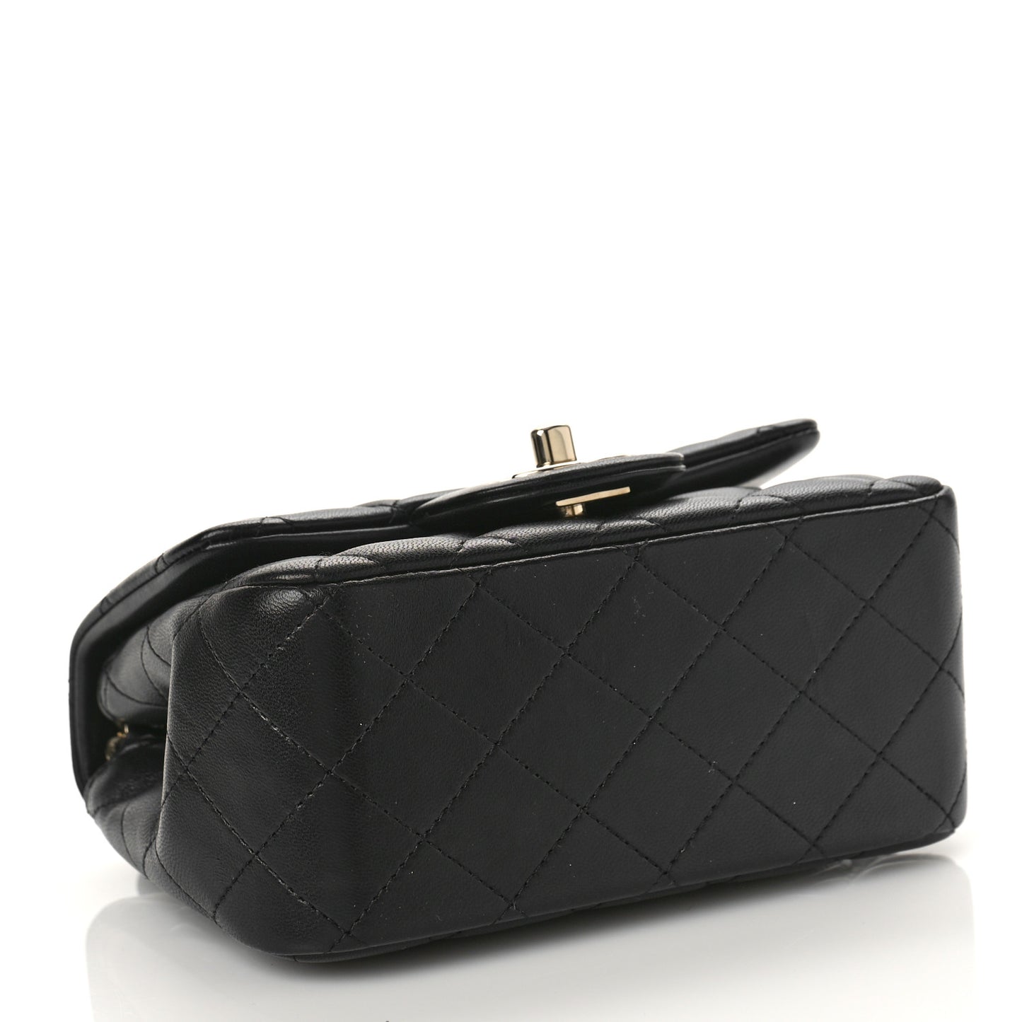 Lambskin Quilted Mini Square Flap Black