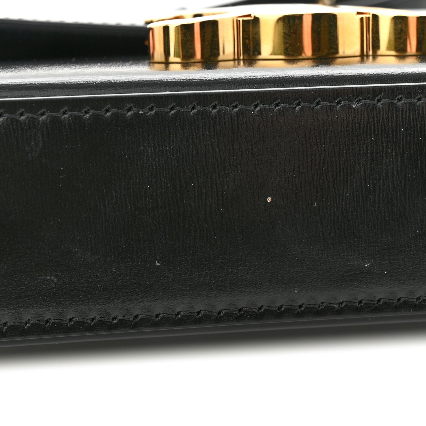 Shiny Calfskin Triomphe Shoulder Bag Black