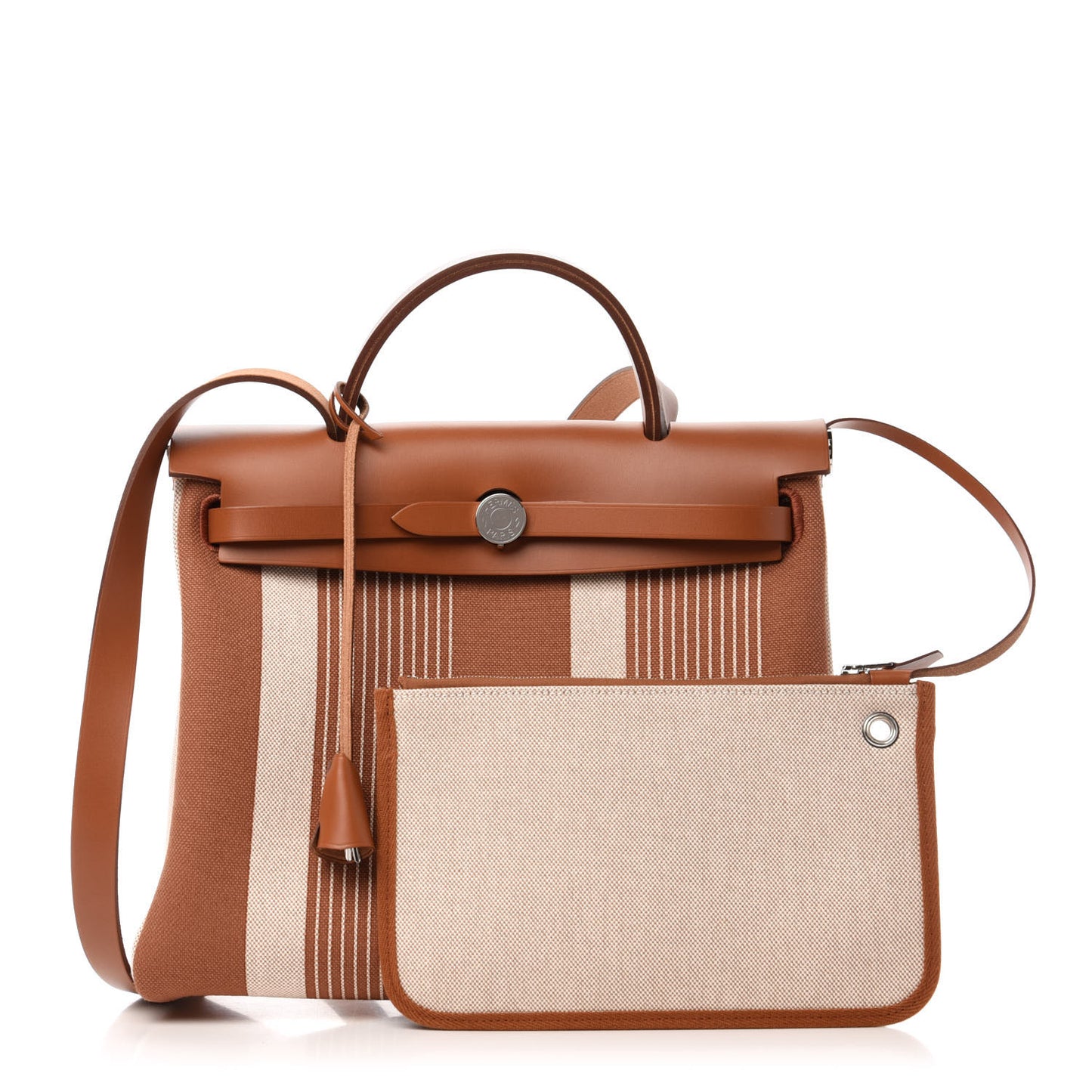 Vache Hunter Toile H Vibration Herbag Zip Retourne 31 PM Fauve Ecru Beige