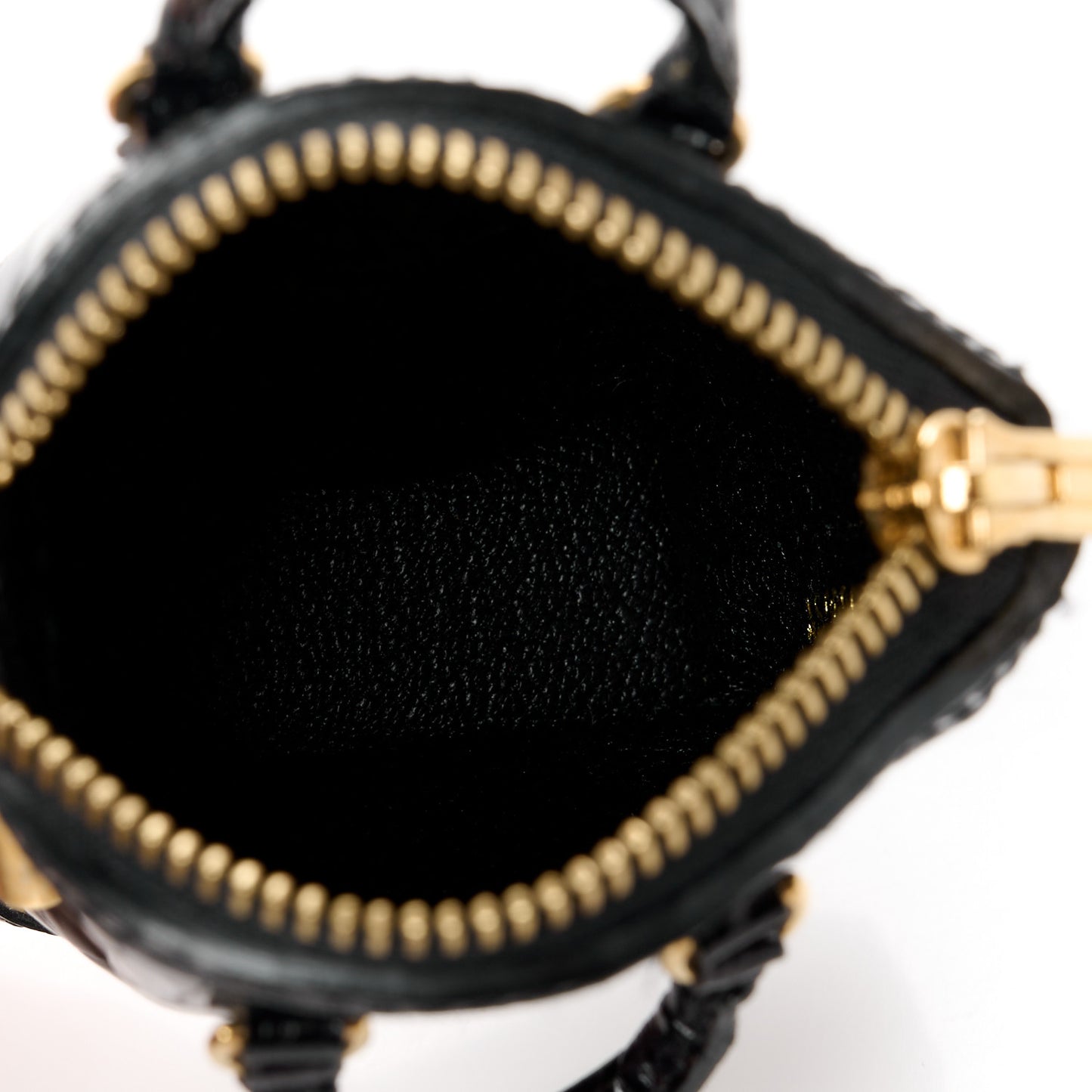 Alligator Mini Lockit Bag Charm Black