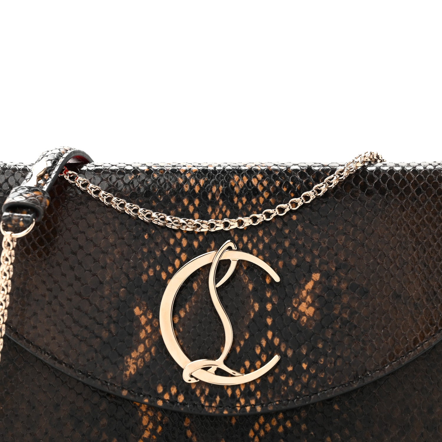 Christian Louboutin Calfskin Amazonia Loubi54 Crossbody Clutch Dark Brown 7 of 10