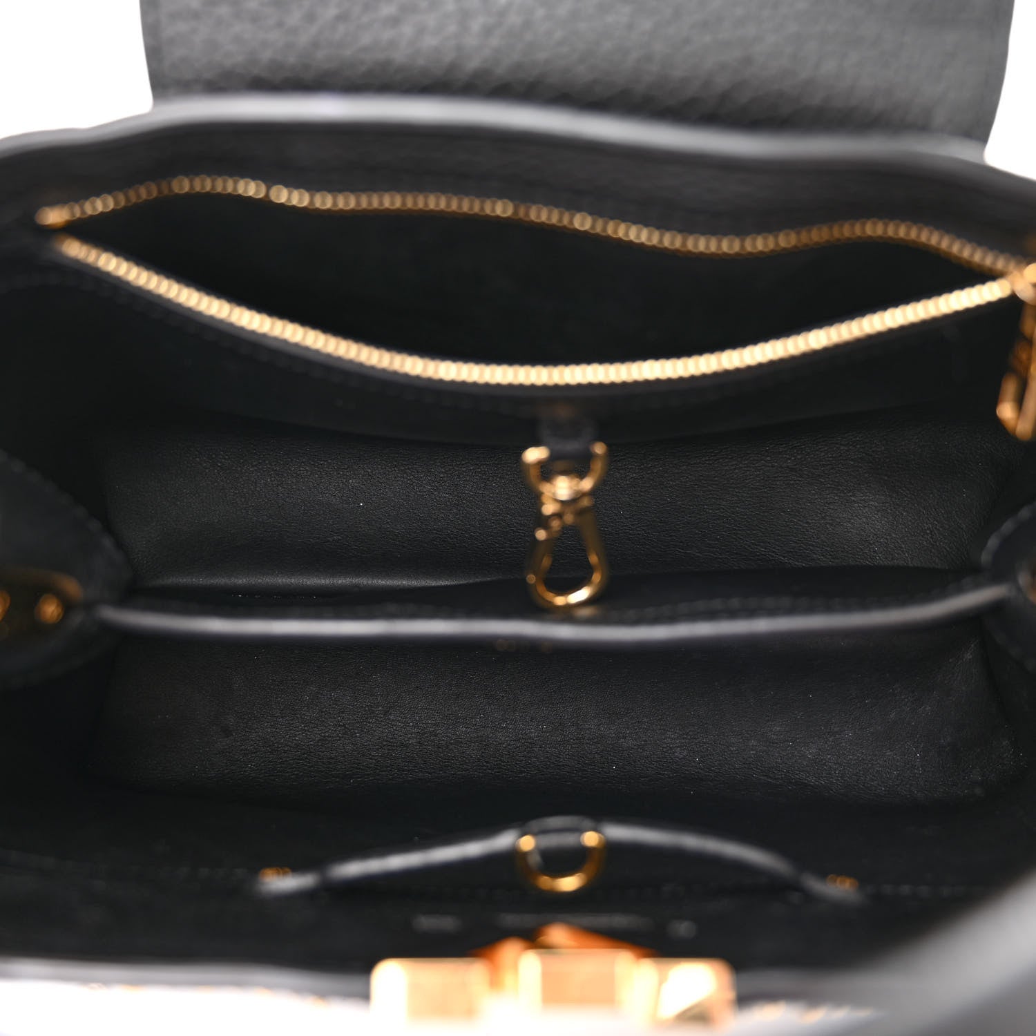 Louis Vuitton Taurillon Fleur De Lys Capucines PM Black 5 of 11