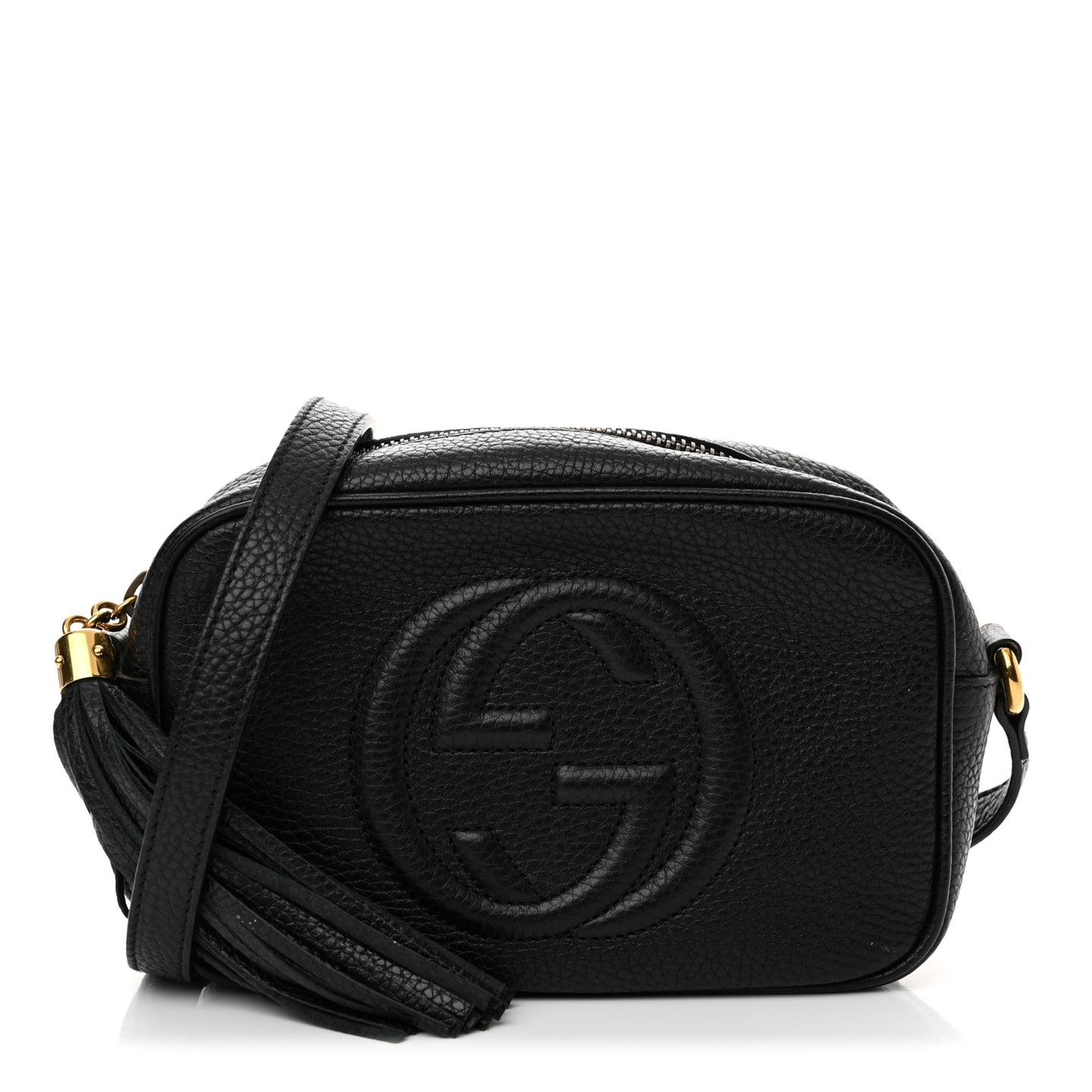 Pebbled Calfskin Mini Soho Disco Bag Black