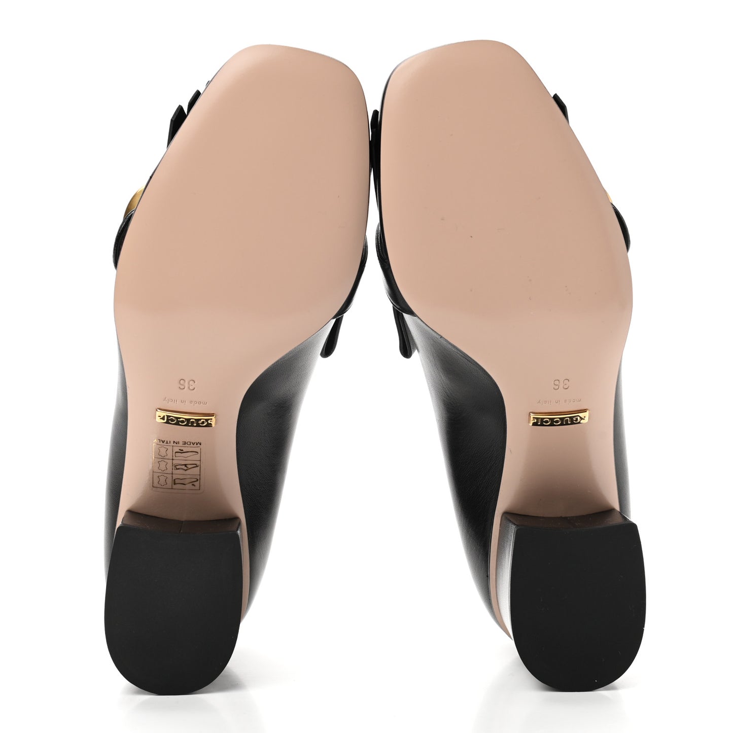 Malaga Kid GG Marmont Fringe 50mm Loafer Pumps 36 Black