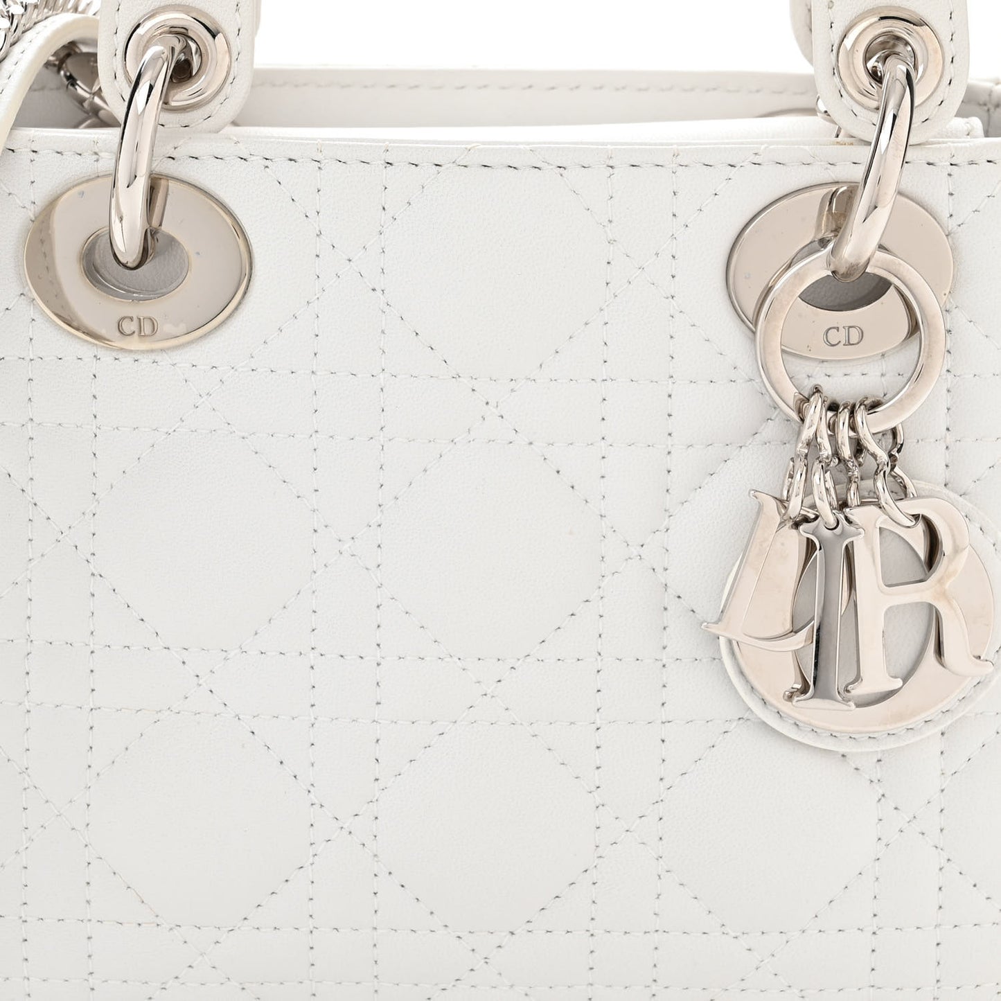 Lambskin Cannage Mini Lady Dior White