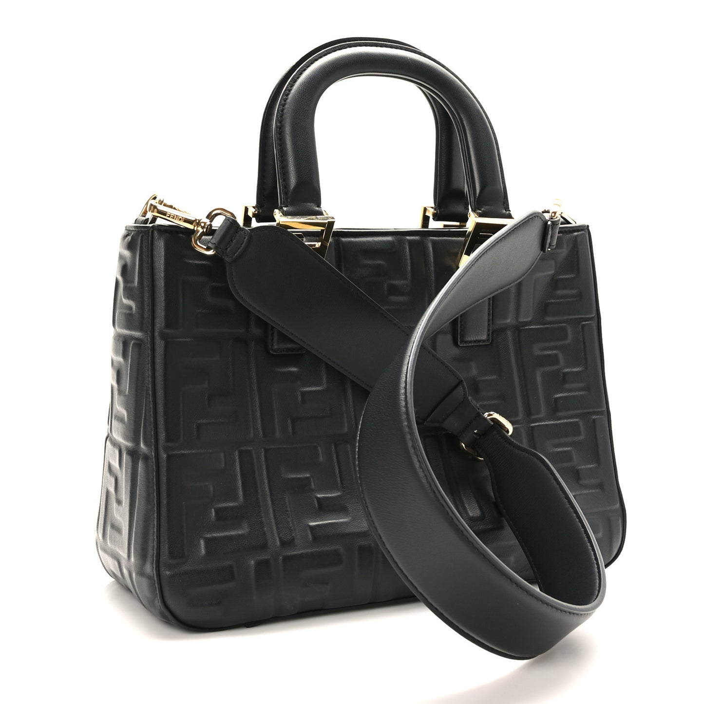 Nappa FF 1974 Embossed Small FF Tote Black