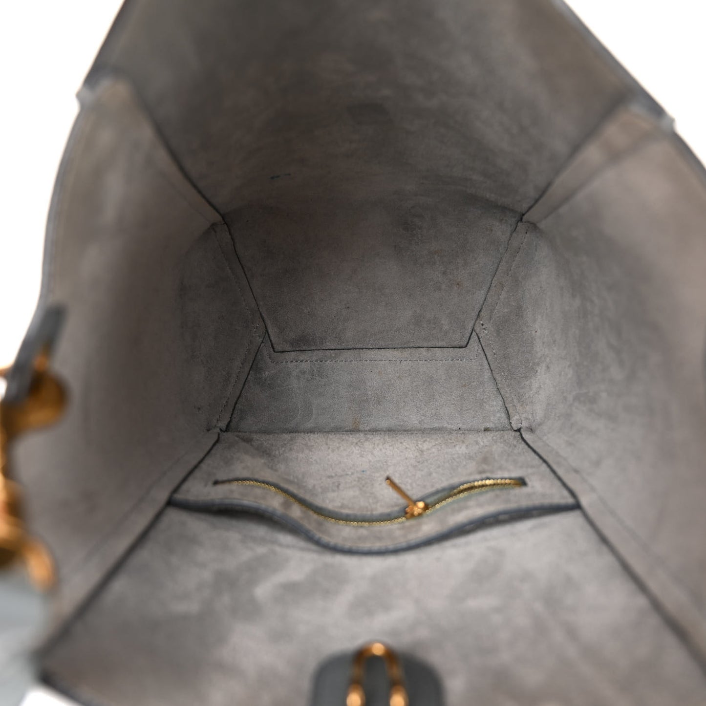 Soft Grained Calfskin Small Sangle Bucket Bag Grey