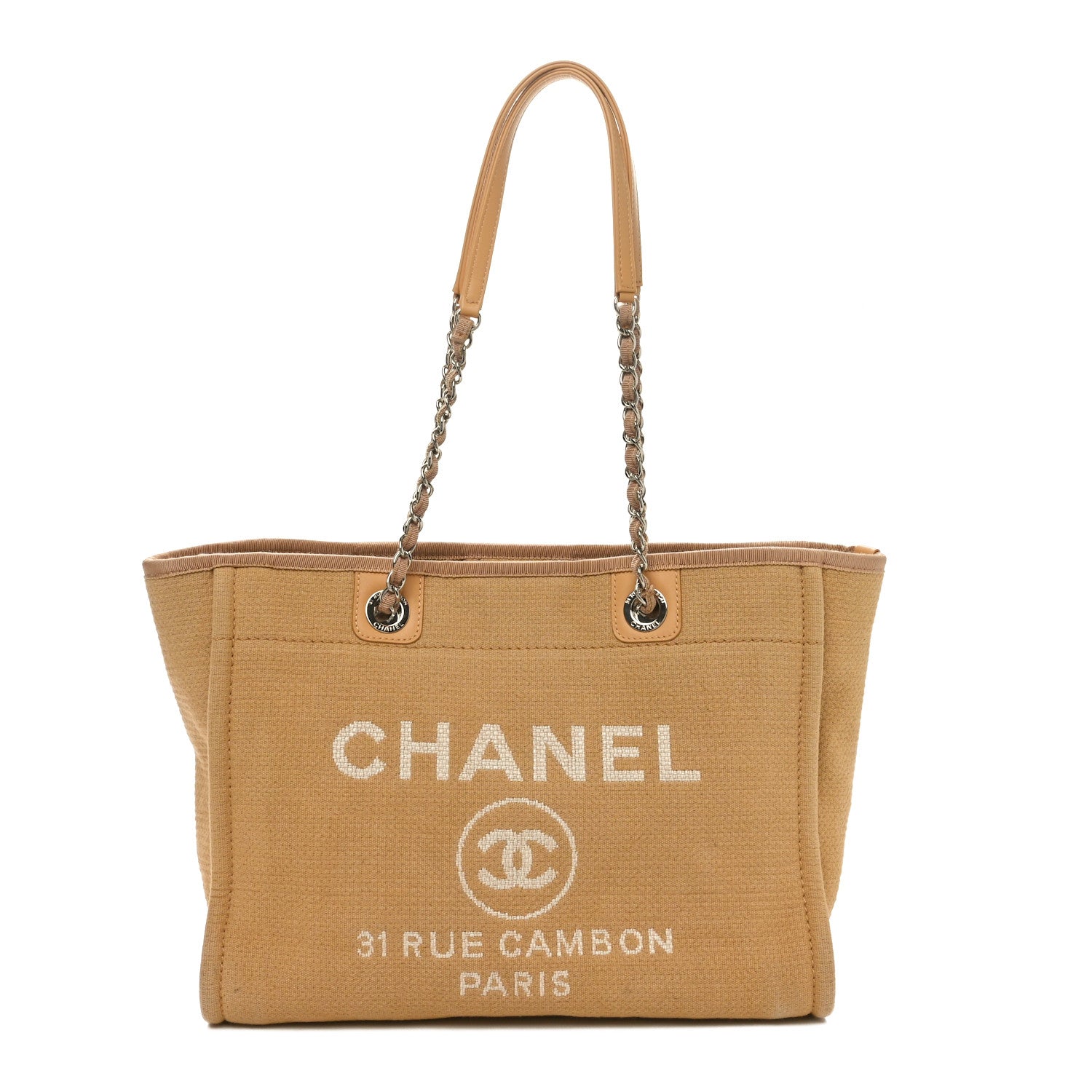 Chanel Mixed Fibers Small Deauville Tote Beige 1 of 11