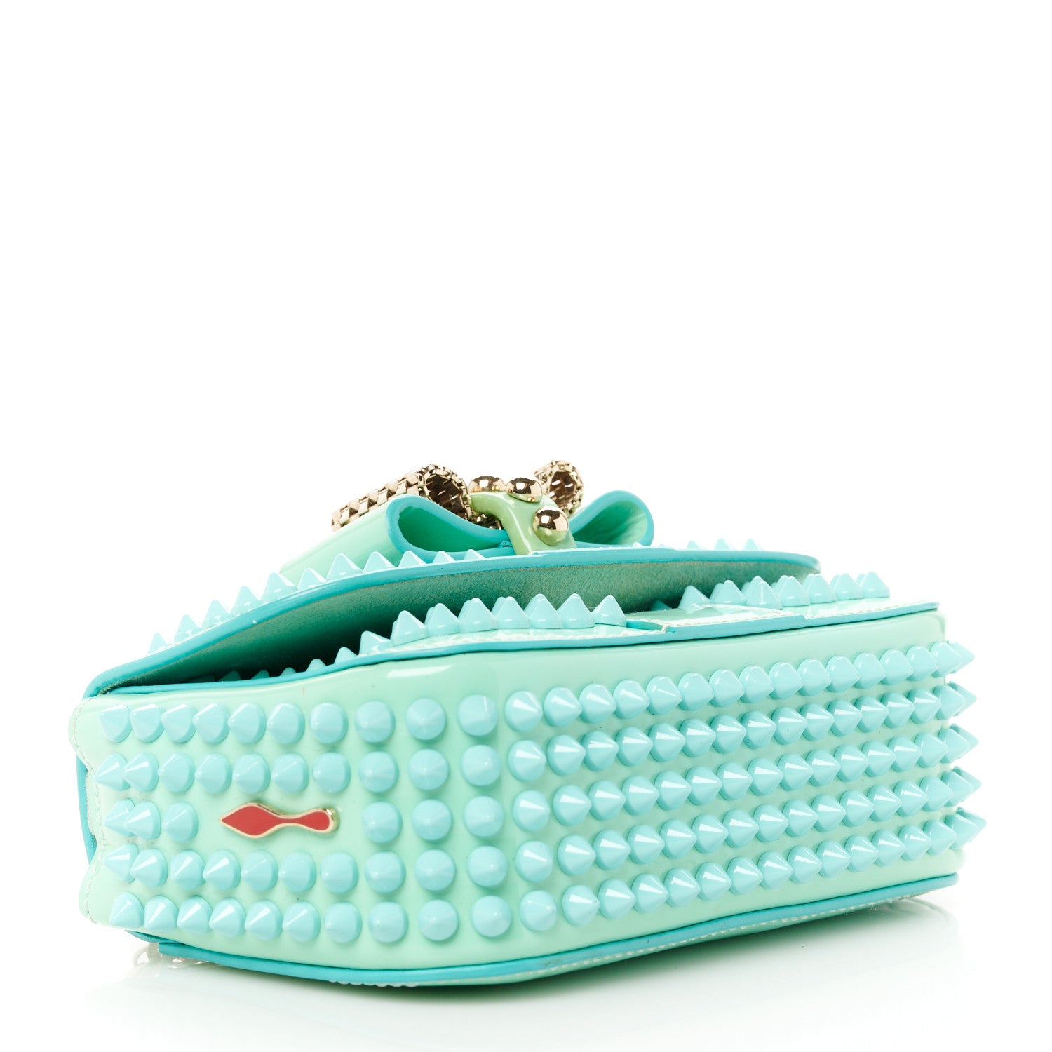 Christian Louboutin Patent Spiked Sweety Charity Crossbody Bag Opaline 4 of 10