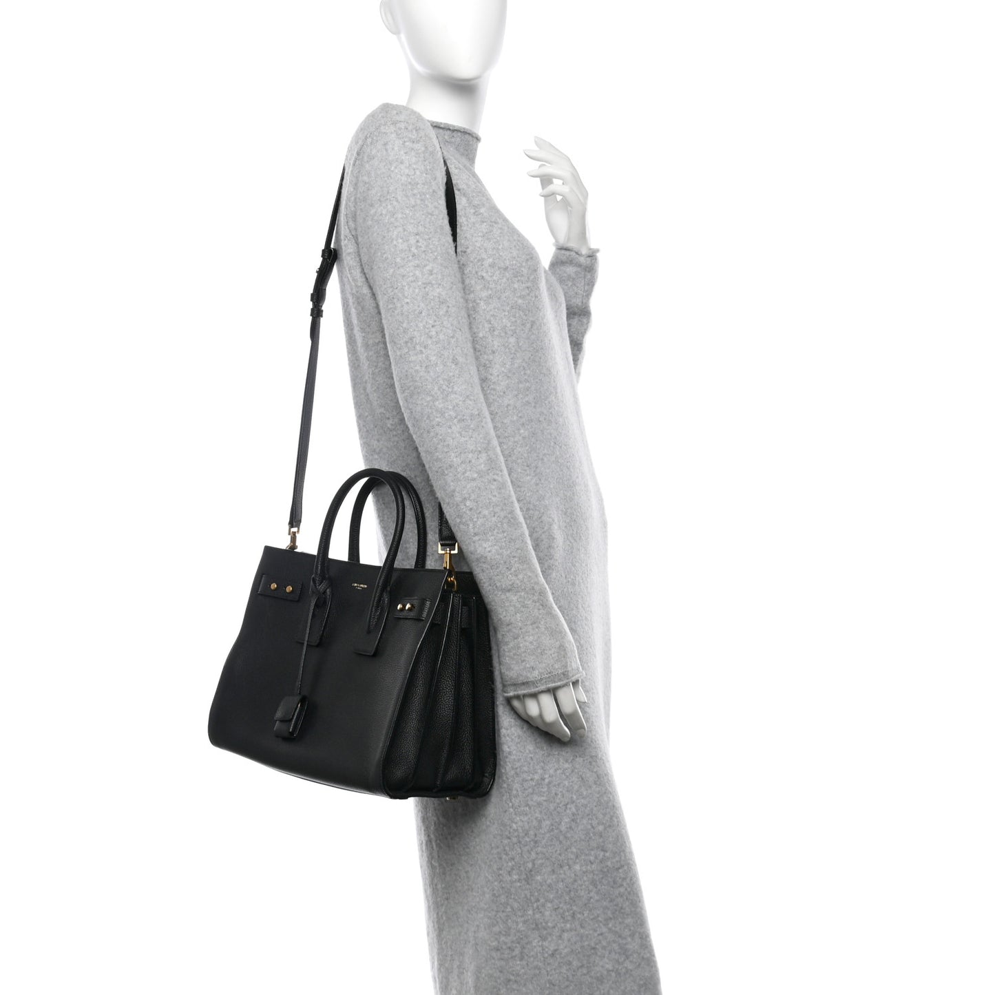 Grained Calfskin Small Supple Sac De Jour Black