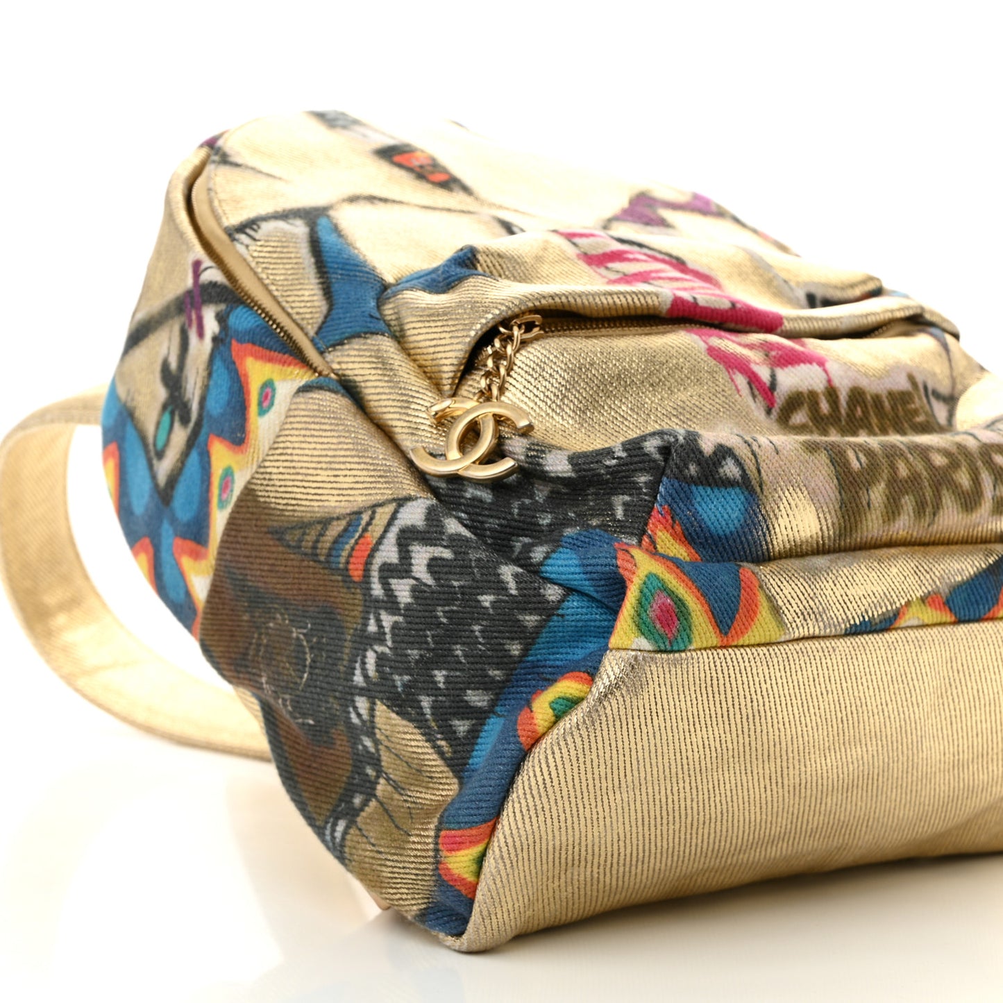 Graffiti Printed Canvas Street Spirit Backpack Multicolor