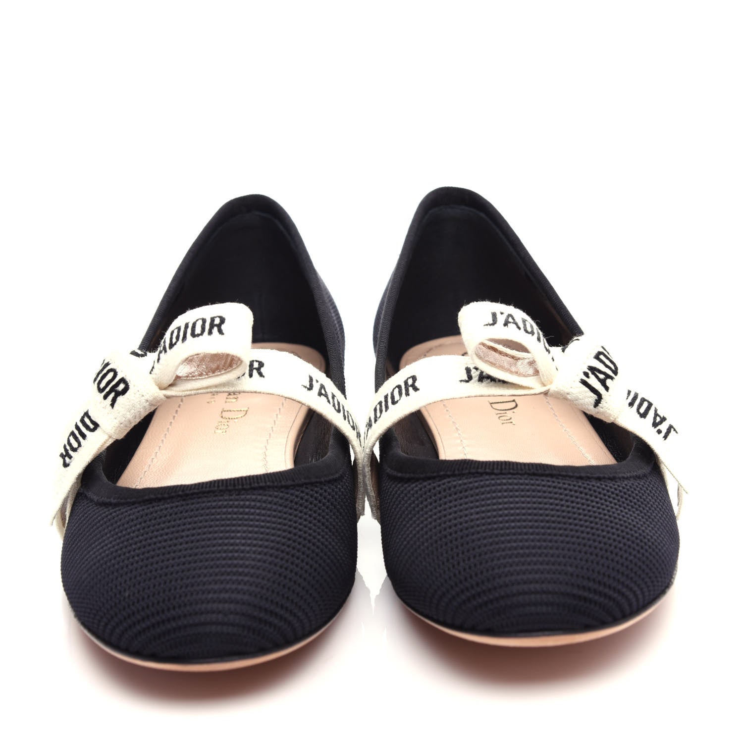 Christian Dior Fabric Ribbon Embroidered J'Adior Ballet Flats 36.5 Black 5 of 11