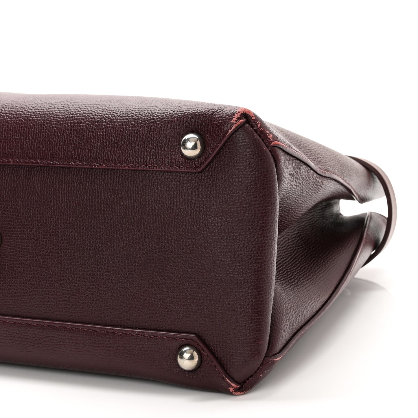 Grainy Calfskin House Check Medium Banner Tote Mahogany Red
